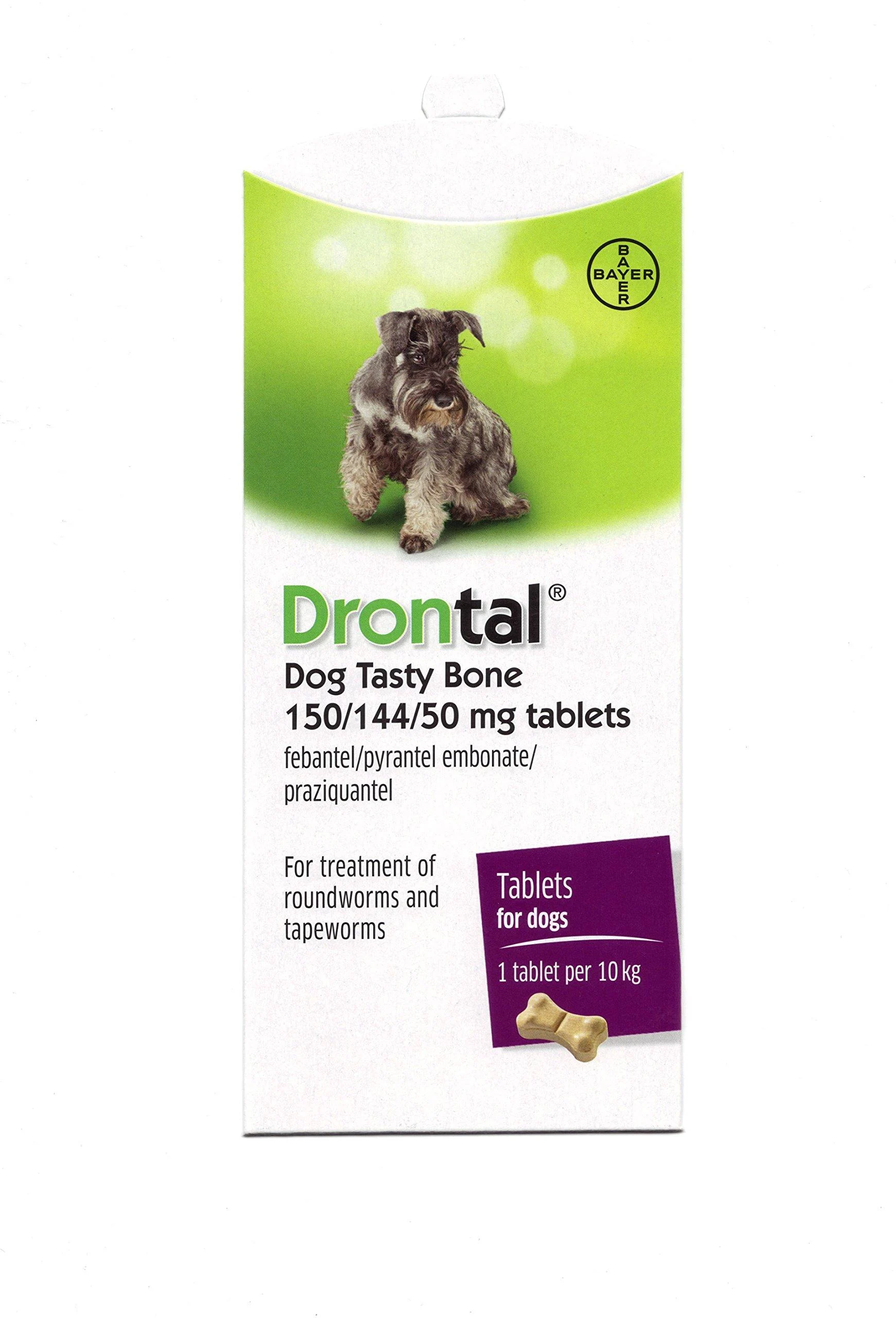 Bayer Drontal Tasty Bone Wormer for Dogs Pack of 1 tablet