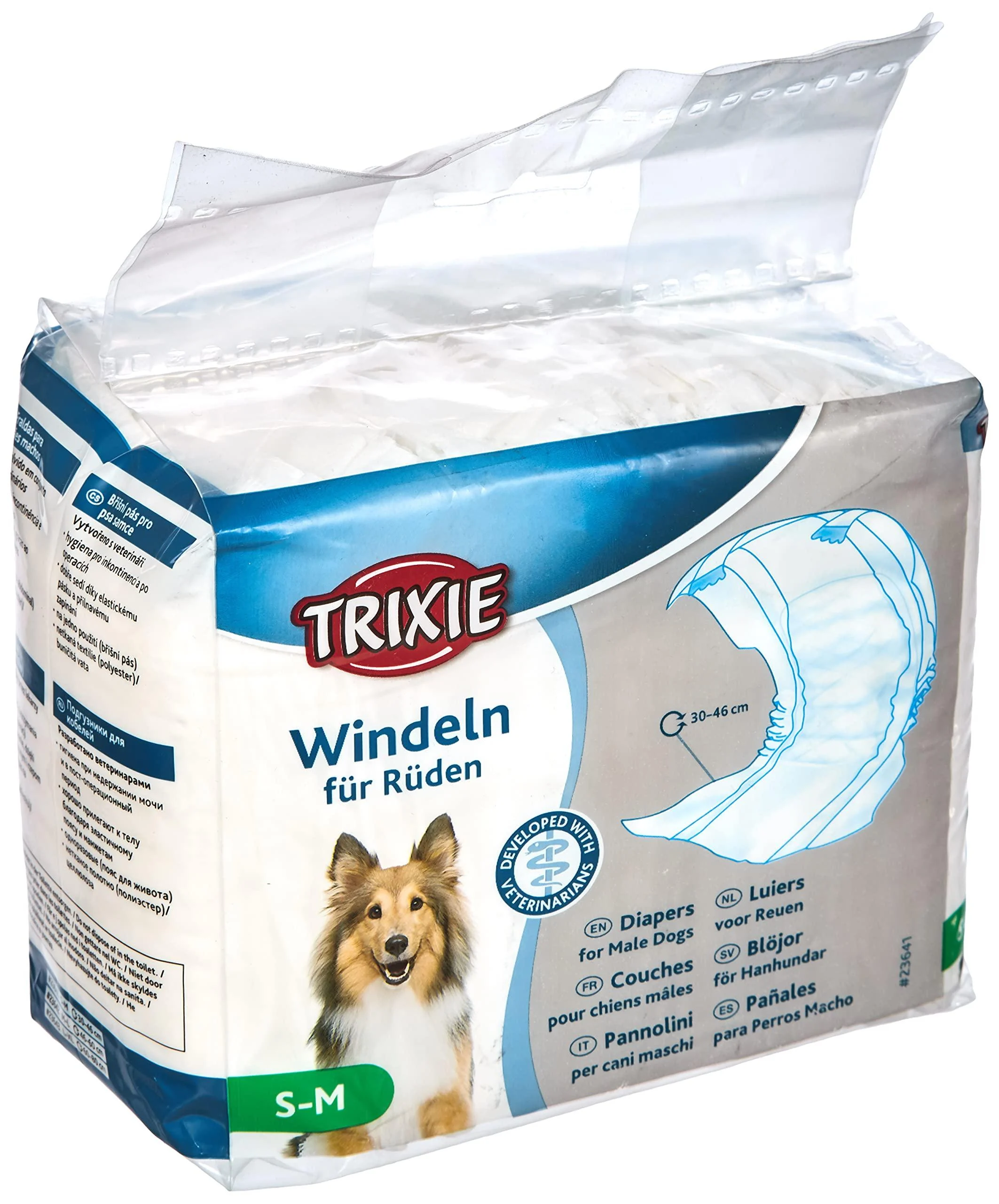 Diapers for male dogs S M: 30 46 cm 12 pcs. S/M - Trixie