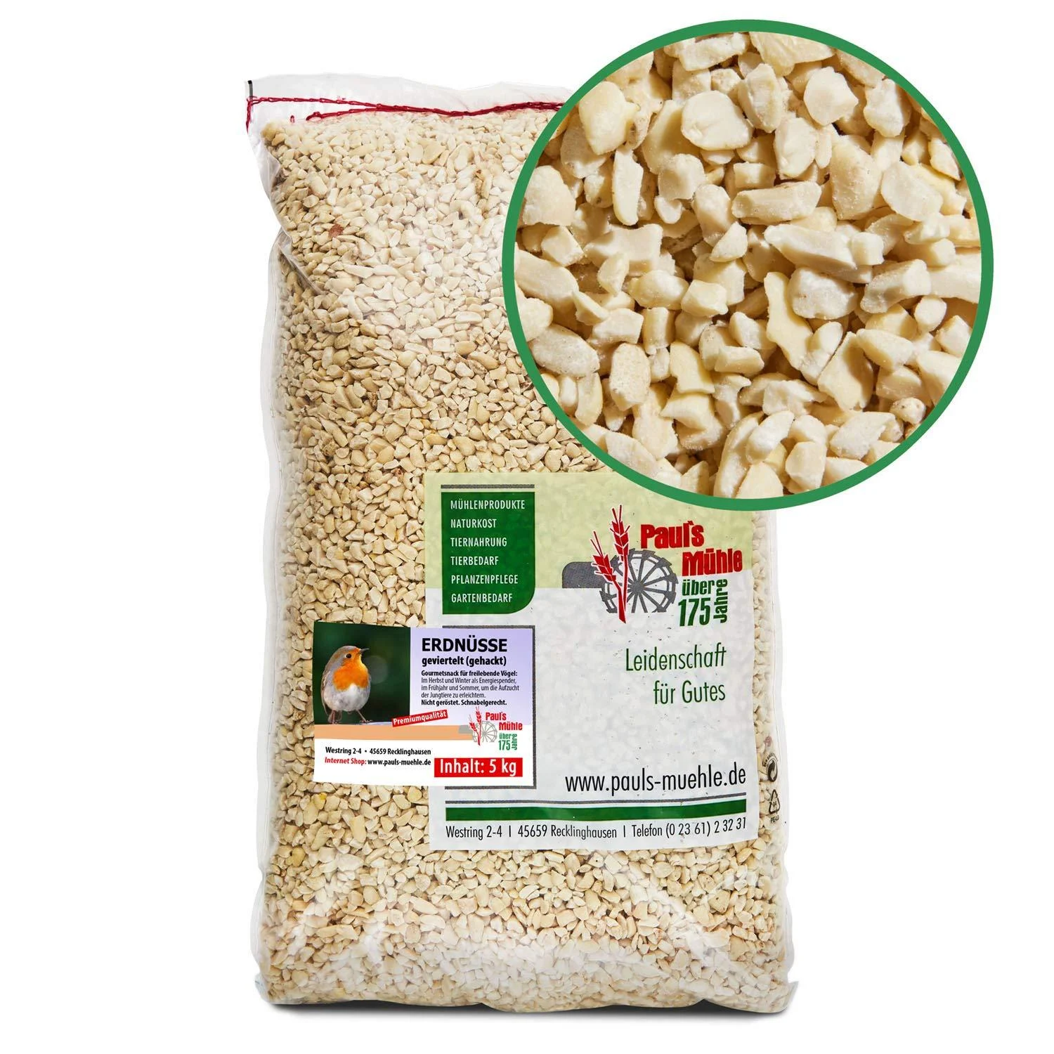 Paul's Mill Peanuts for Birds Peanut Kernels Chopped 5 kg 5 kg (1 Pack) - Paul s M hle