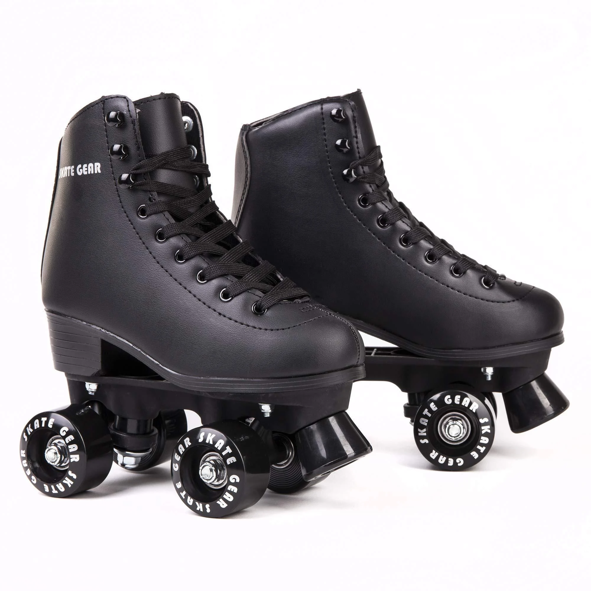 Skate Gear Retro Quad Design Roller Skates Ankle Support Black Women's 8 / Men's 7