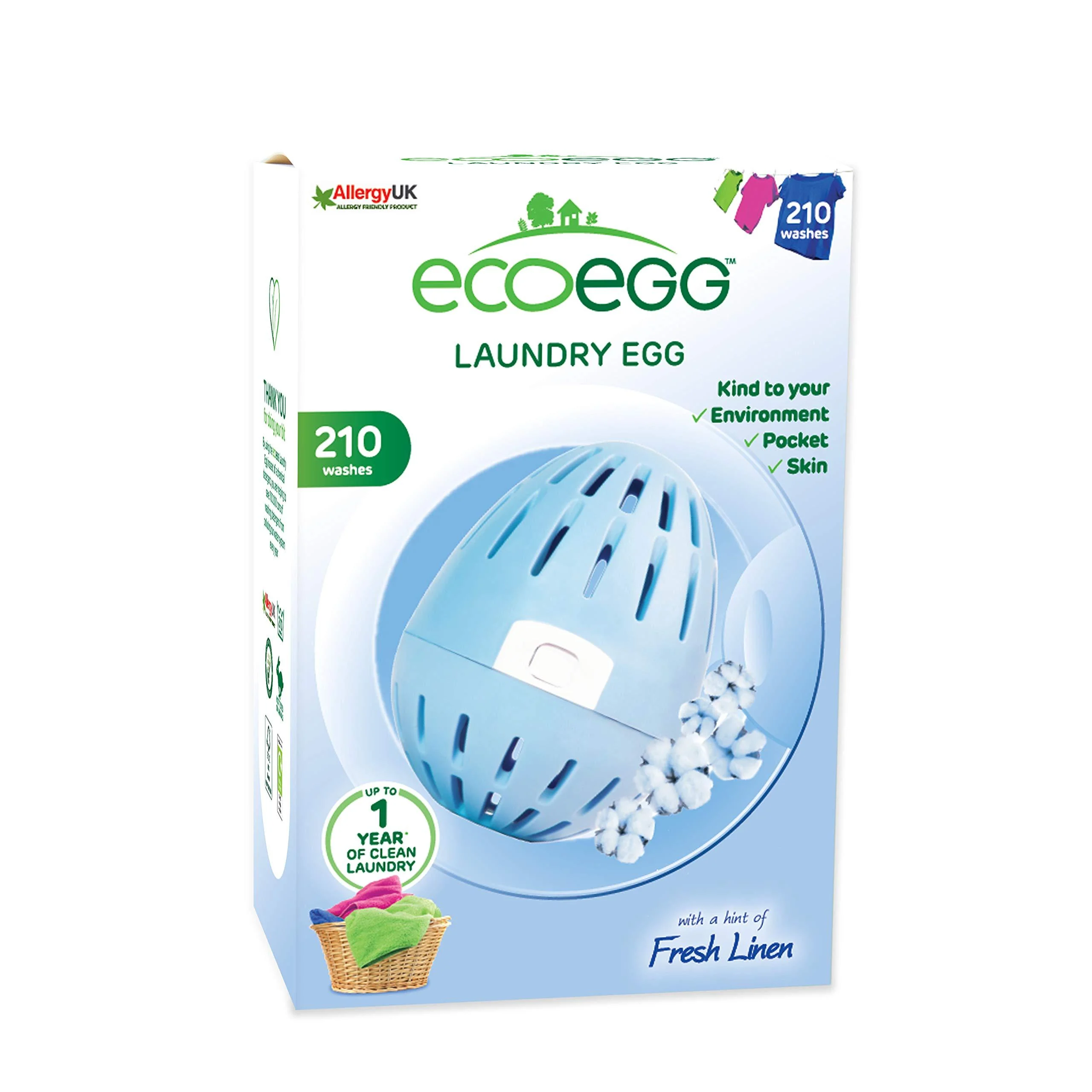 ecoegg Laundry Egg Fresh Linen 210 Loads 210 Loads Fresh Linen