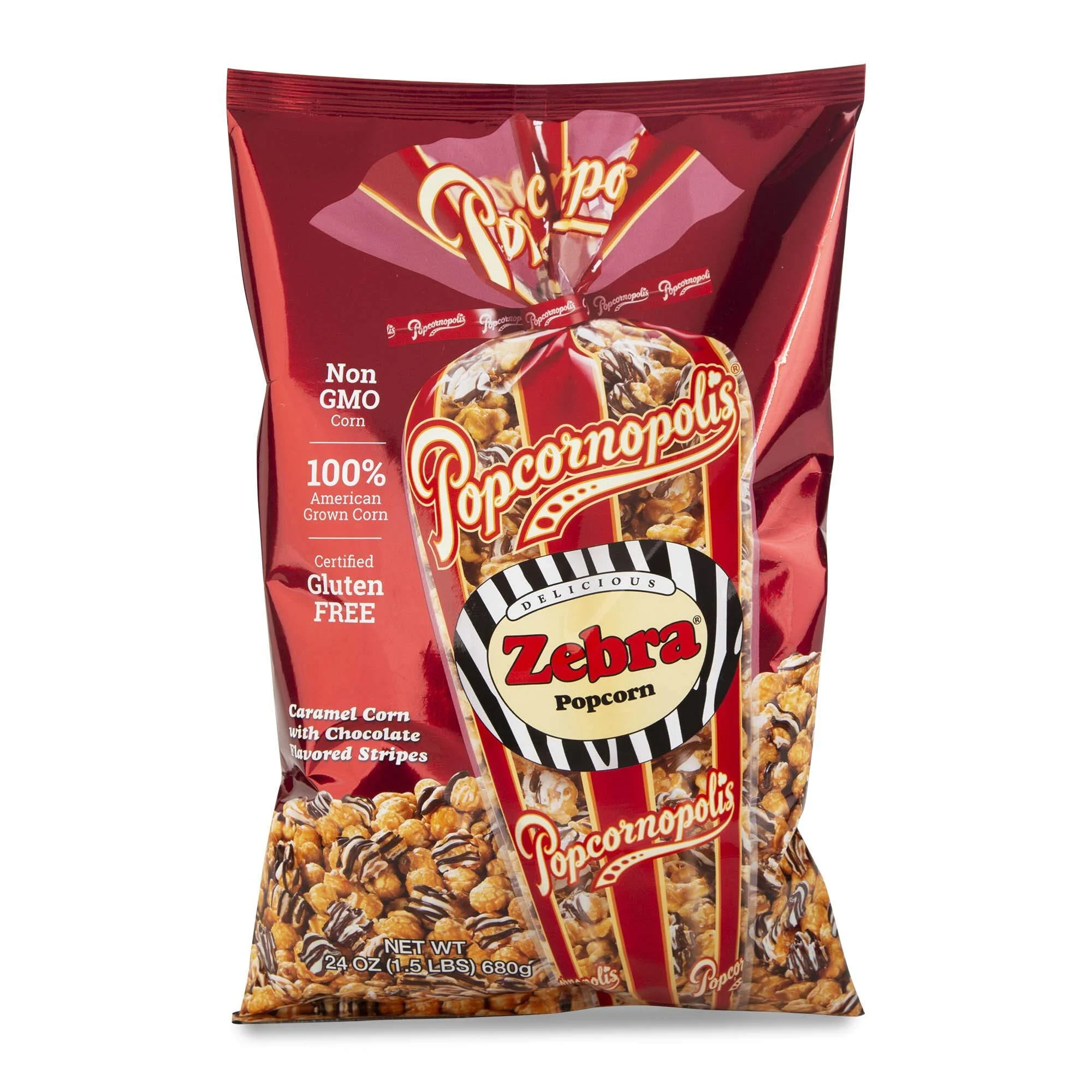 Popcornopolis Popcorn Zebra 24 Ounce