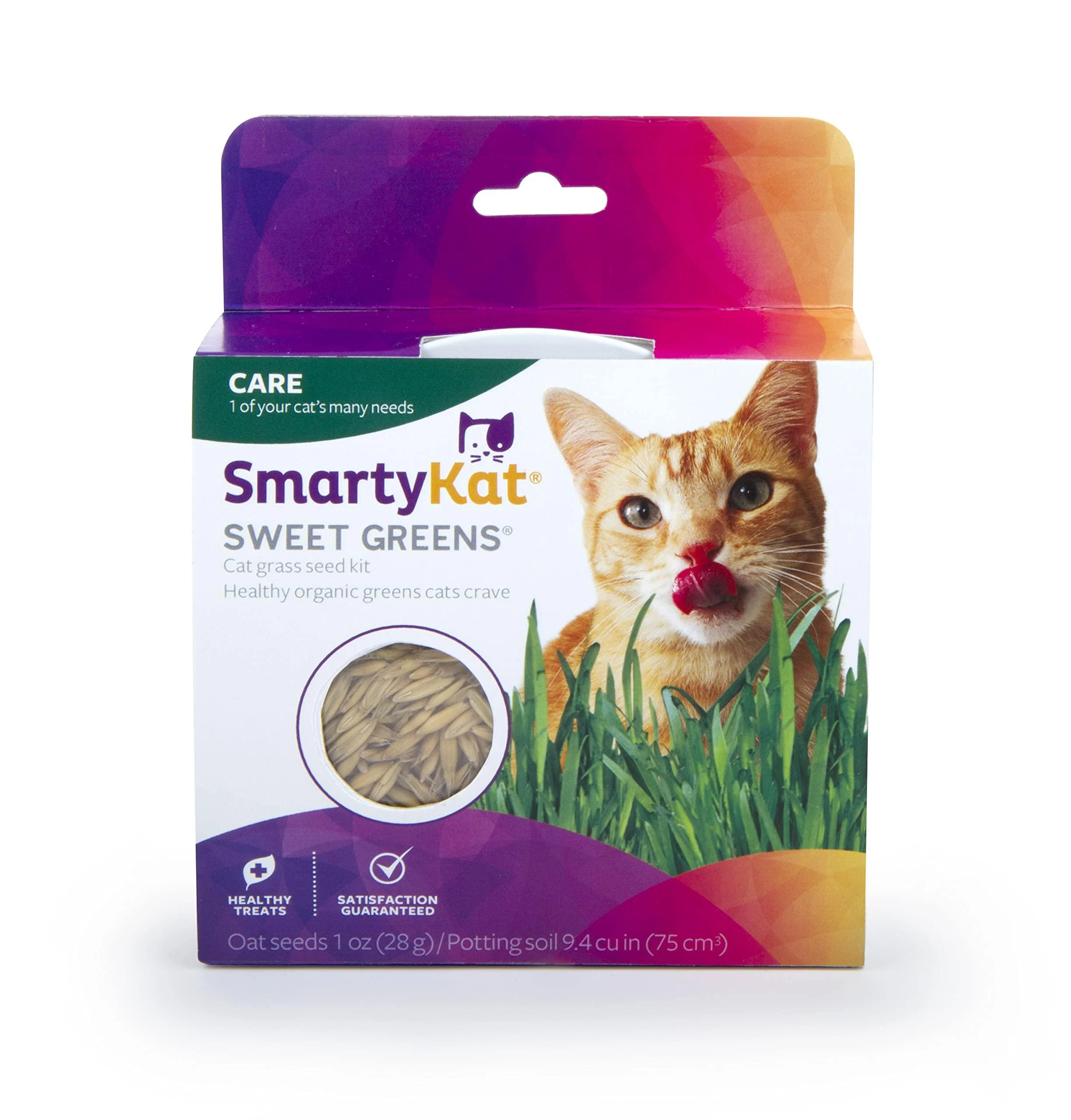 SmartyKat Sweet Greens Grow Kits for Cats & Kittens, Includes Potting Soil & Container