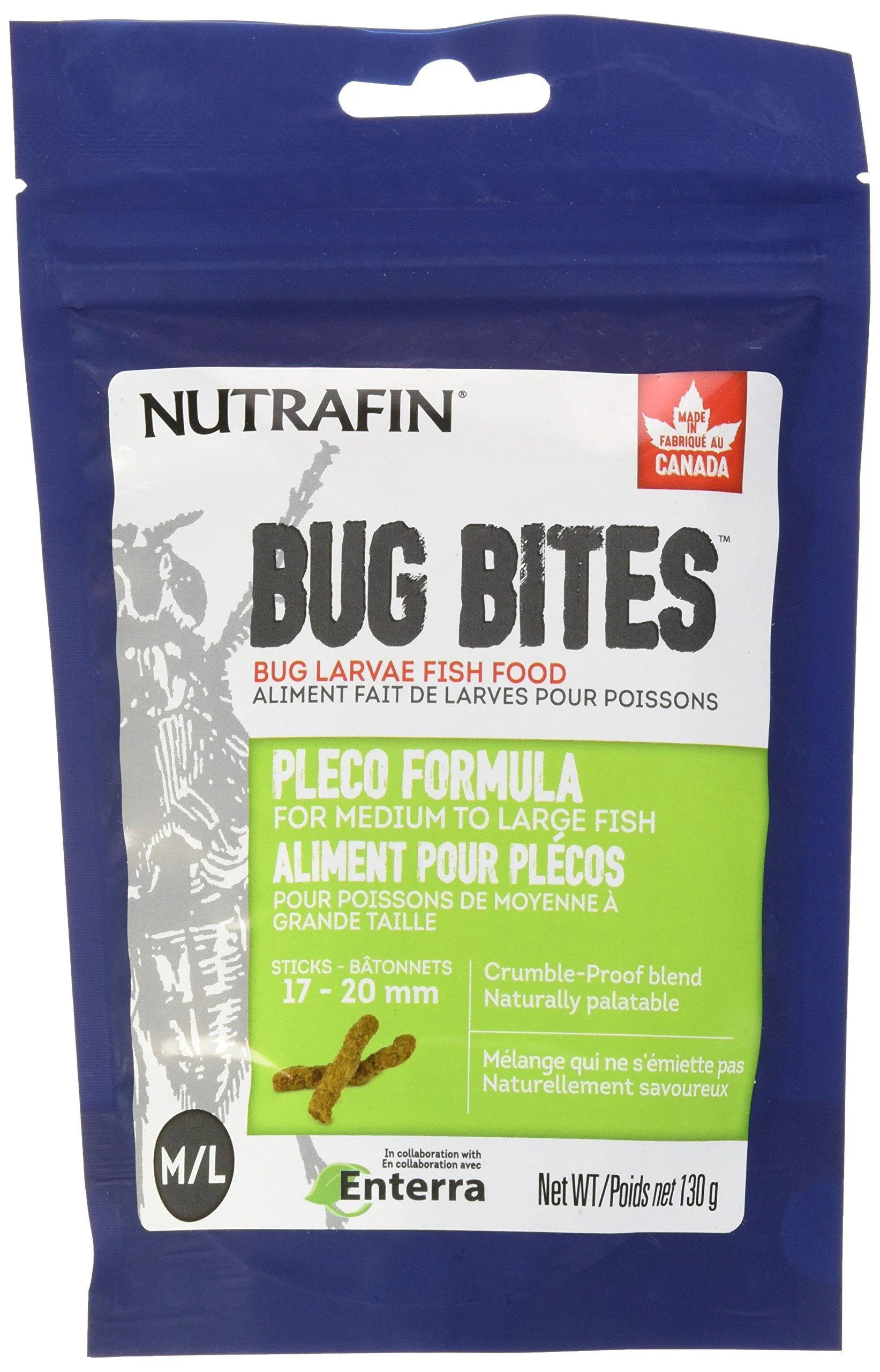 Nutrafin Bug Bites Pleco Formula 17-20 mm Sticks Plecos