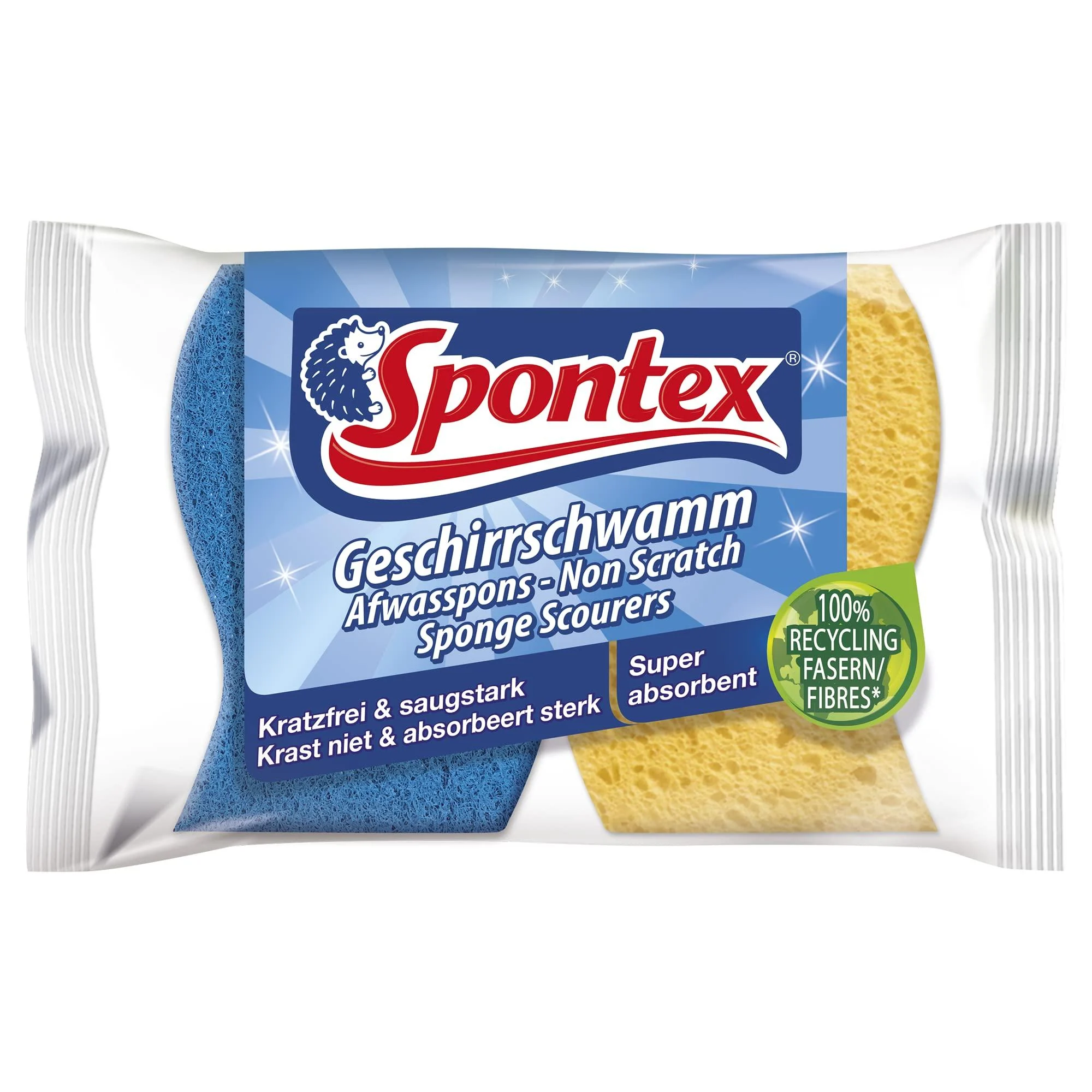 Spontex dish sponge 2-pack scratch-free & absorbent 2-pack dish sponge 2-pack