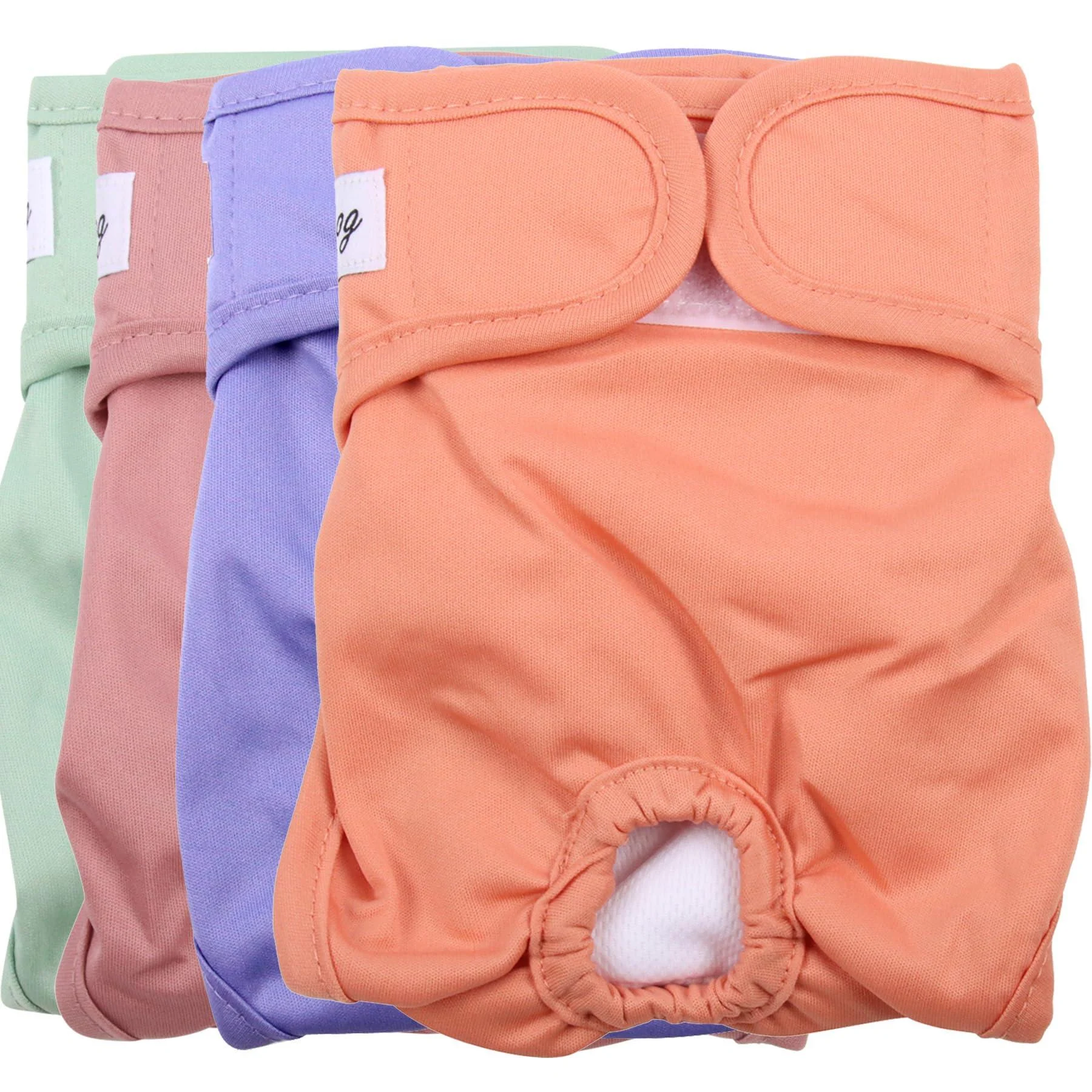 JoyDaog Small Dog Diapers Reusable Premium Puppy Diapers Size S Small (Pack of 4) 4 Bright Colors