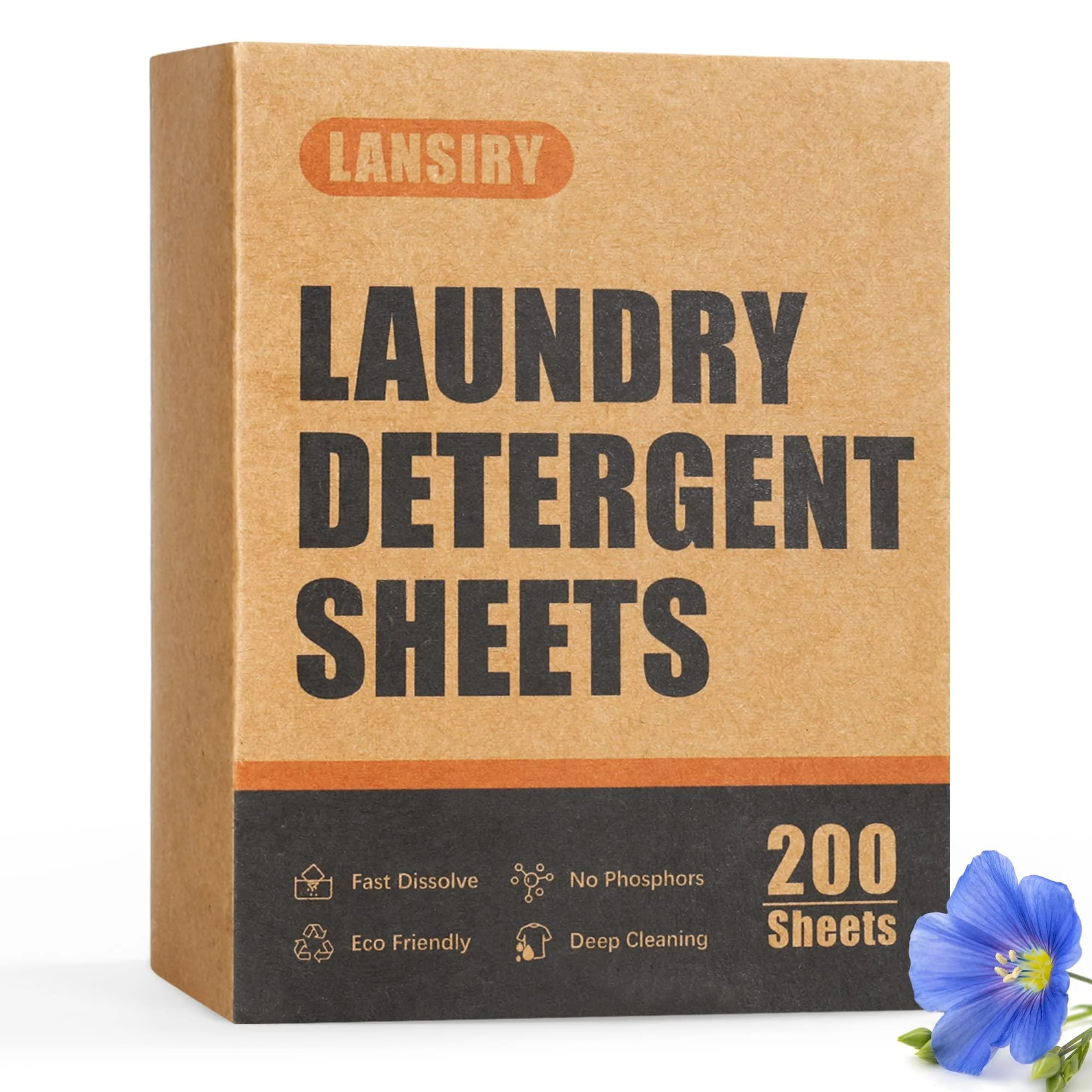 Laundry Detergent Sheets - 200 Sheets Fresh Linen Scent Washing Detergent Strips Compact Lightweight Liquidless Eco-Friendly Hypoallergenic Portable Soap Sheets for Save Space and Travel 200 Loads