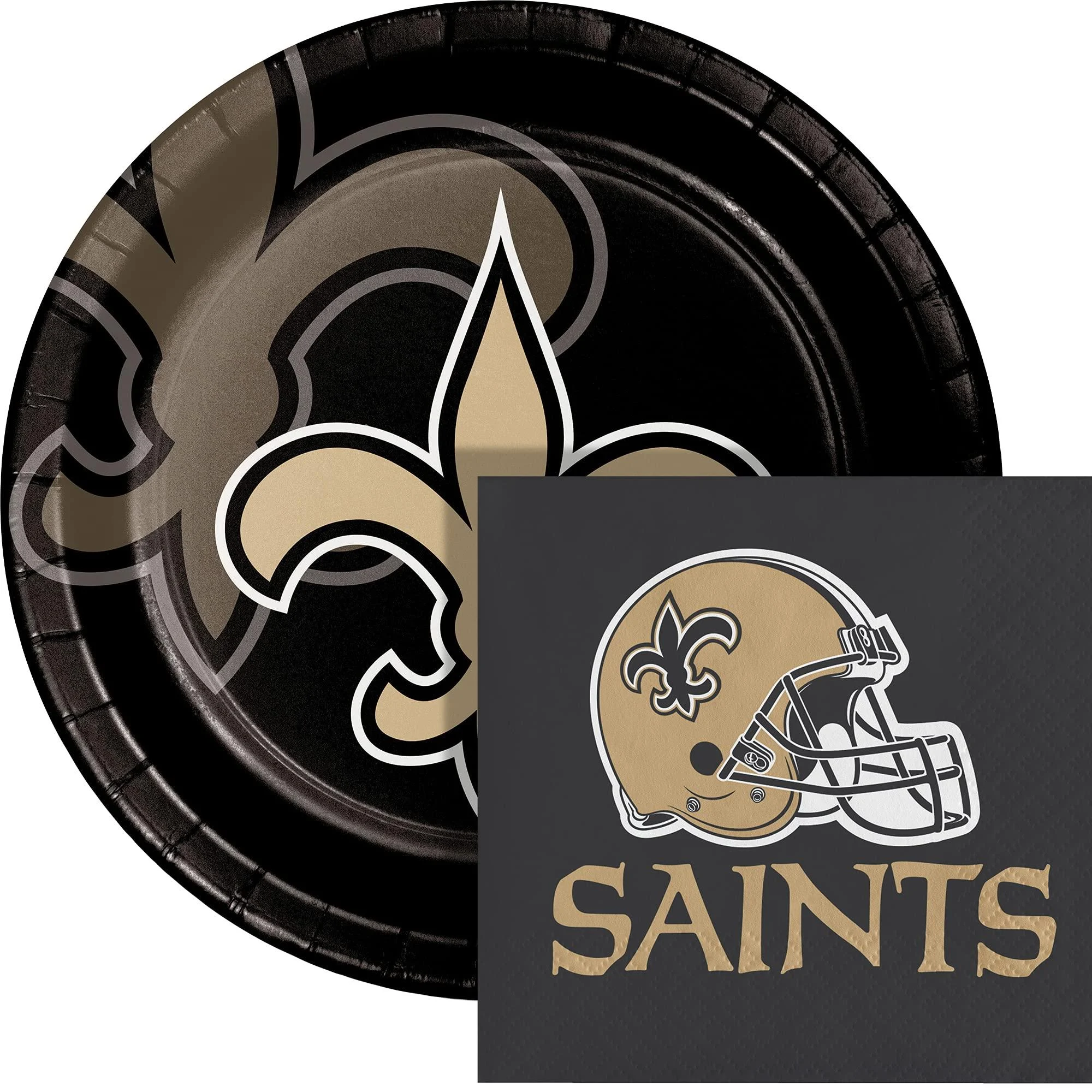 Trendware New Orleans Saints Paper Plate and Napkin Party Kit, 48 ct