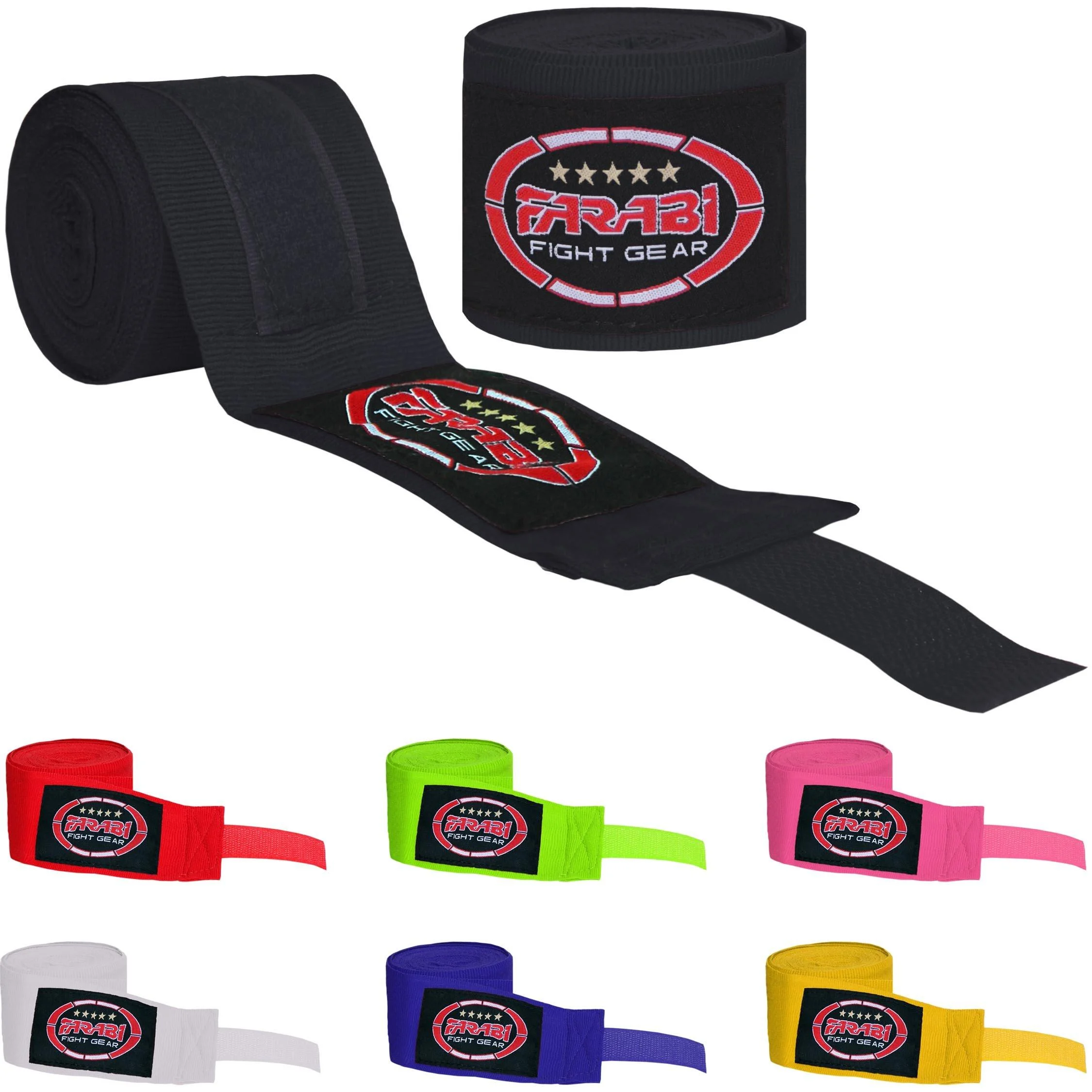 Farabi Kids Hand Wraps Strethcable 2.5 Meter Long Hand Protection Inner Wraps Black - Farabi Sports