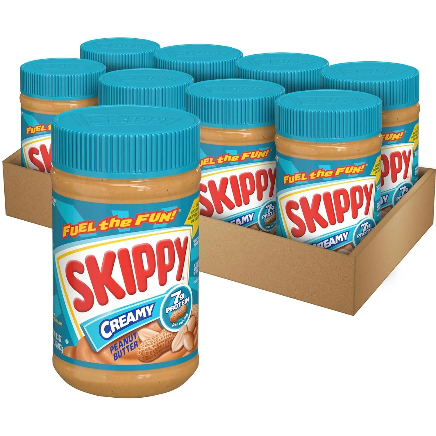 SKIPPY Creamy Peanut Butter, 16.3 Ounce (Pack of 8) peanut butter 16.3 Ounce (Pack of 8)