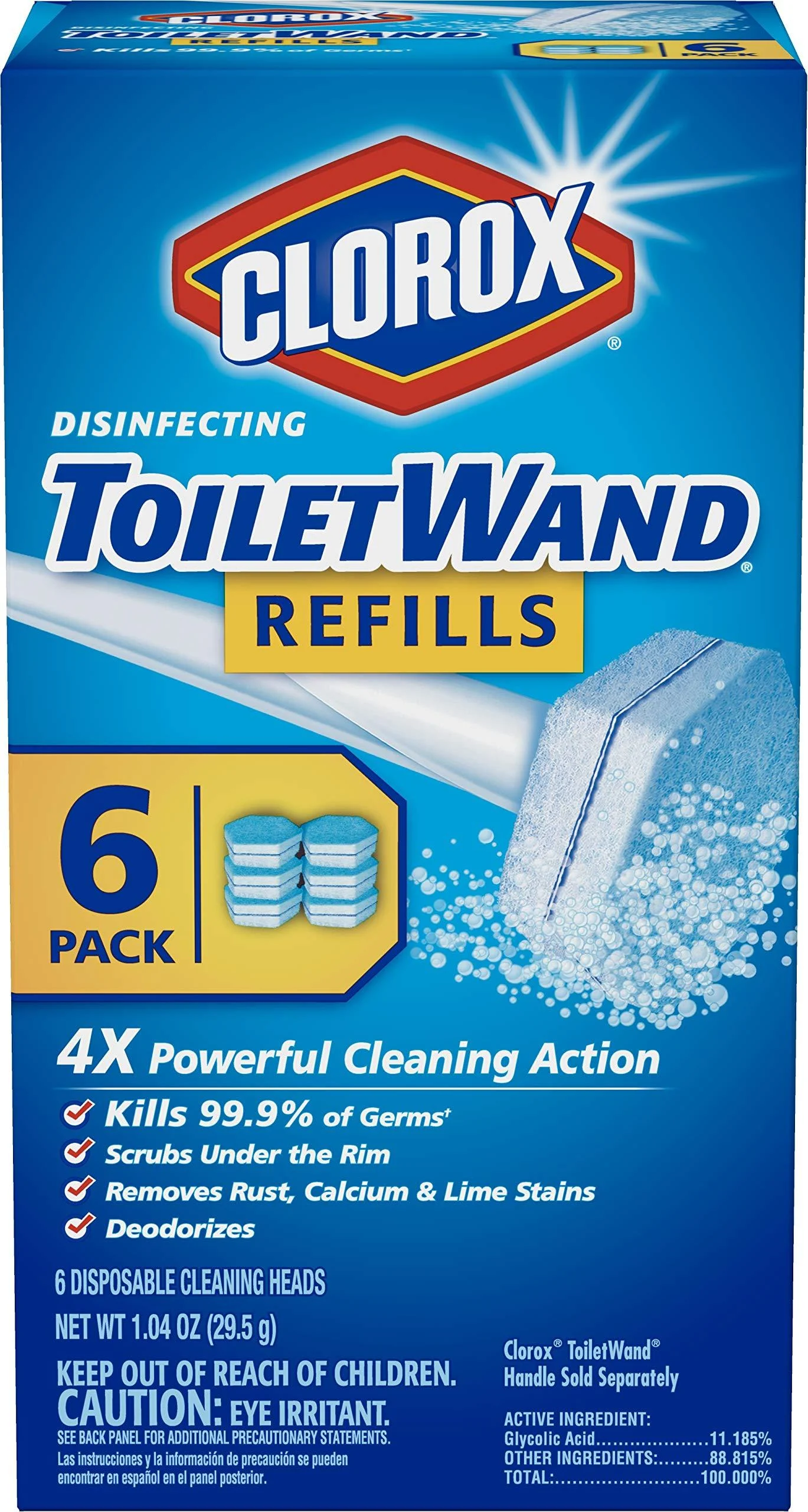 Clorox ToiletWand Disinfecting Refills, Disposable Wand Heads - 6 Count (Package May Vary) 6 Count (Pack of 1)