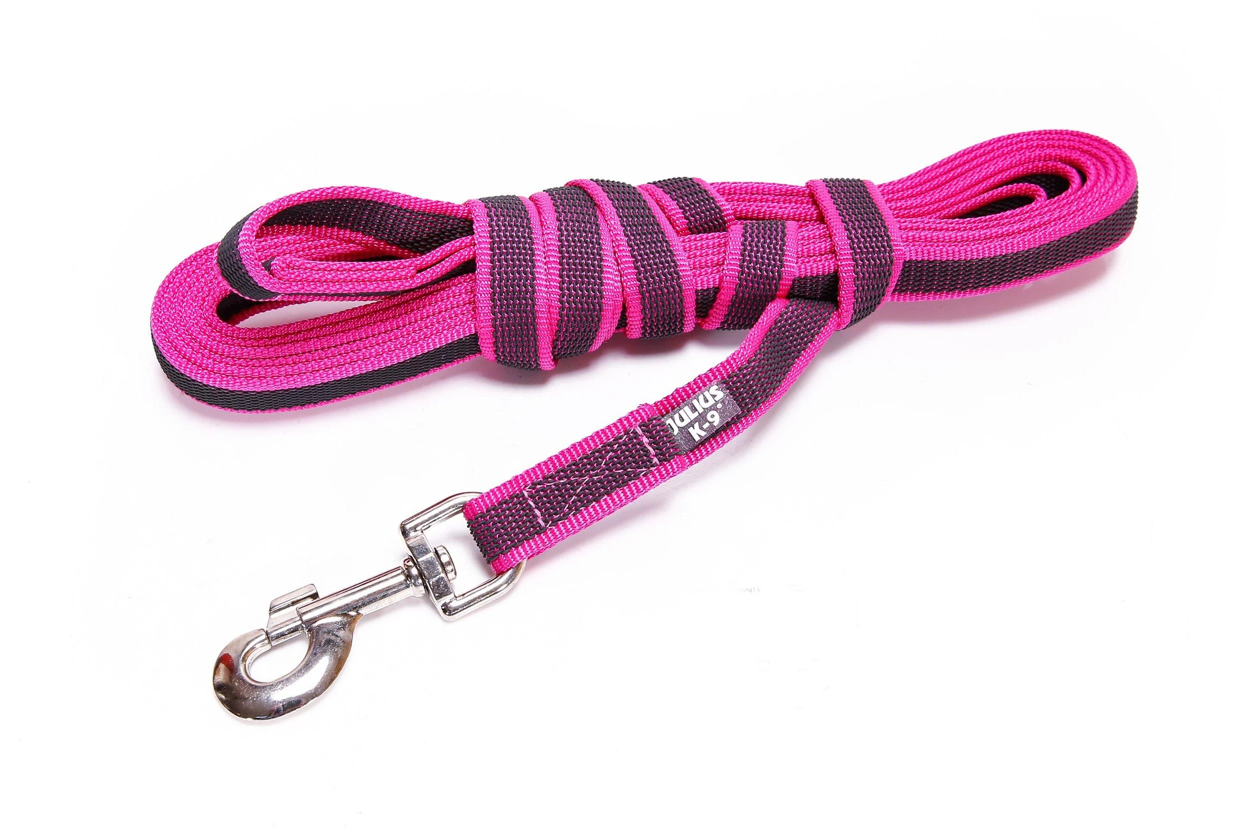 IDC Color & Gray rubberized leash 20 mm x 5 m with loop pink-gray Pink-gray 20 mm x 5 m (with loop)