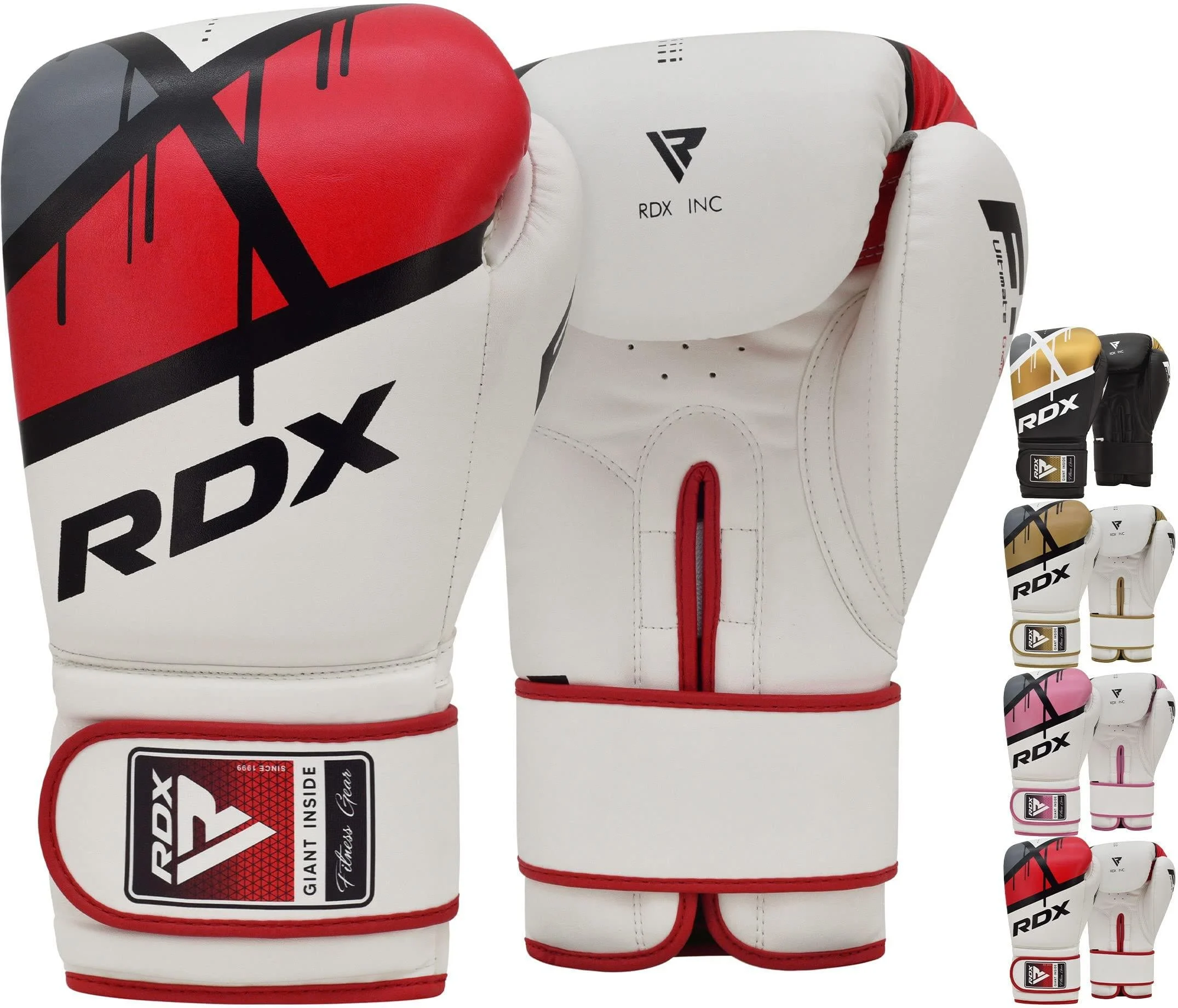 RDX Boxing Gloves EGO, Sparring Muay Thai Kickboxing MMA Heavy Training Mitts, Maya Hide Leather, Ventilated, Long Support, Punching Bag Workout Pads, Men Women Adult 8 10 12 14 16 oz RED 14OZ