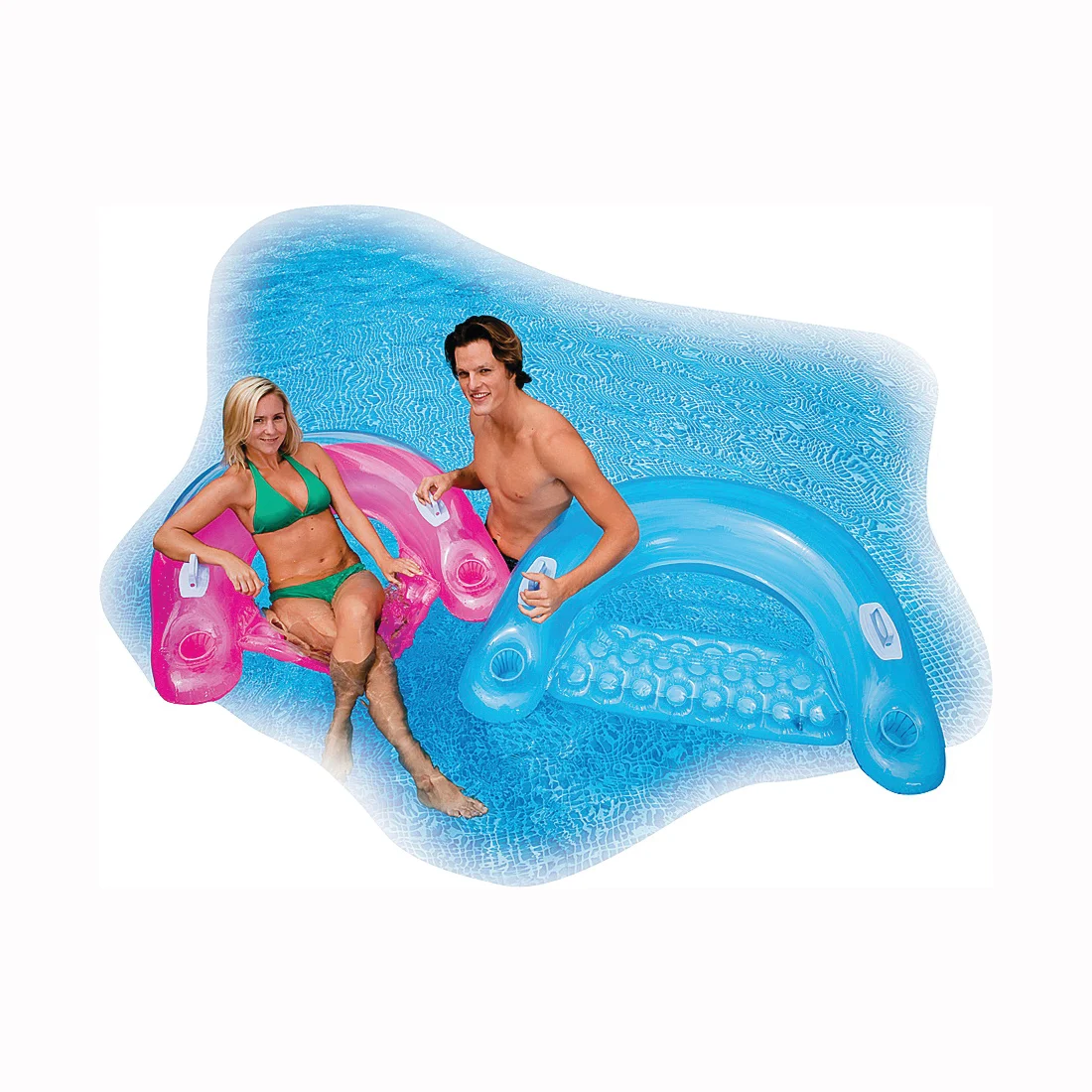 INTEX 58859E Float Lounge, Vinyl, Blue/Orange