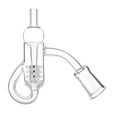 VapeBrat 14mm Female 45 Degree Diamond Knot Quartz Recycler Banger Kit