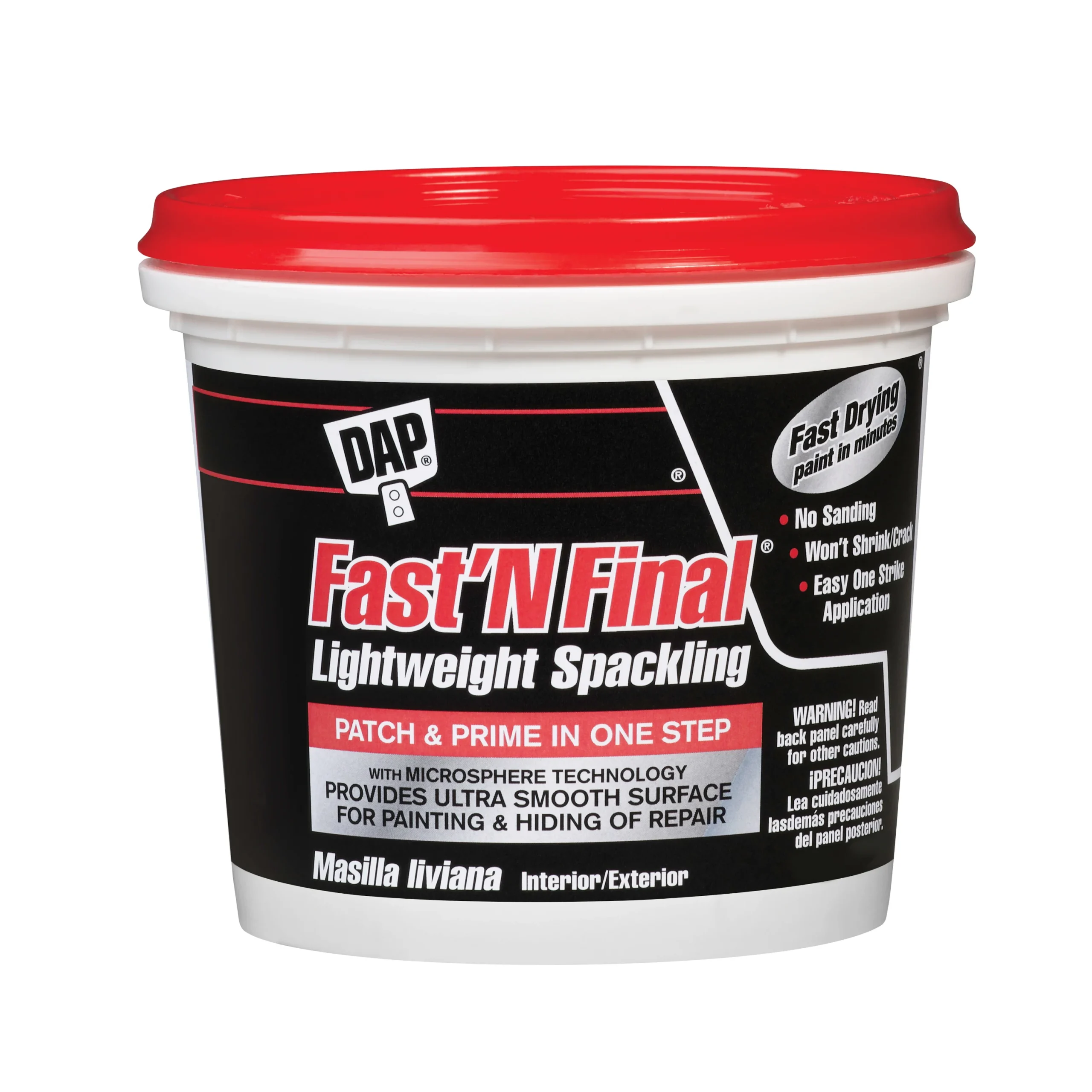 12143 Lightweight Spackling, Latex, Oil Base, White, 1 gal Tub - DAP