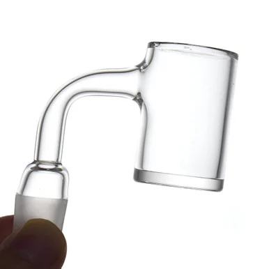 Beveled Fully Welded 2mm Thick Bottom Quartz Banger 18mm Male 90 Degree - VapeBrat