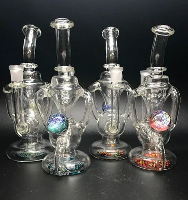 Dekal Glass Klein Recycler: Fillacello Base with Dichro Marble