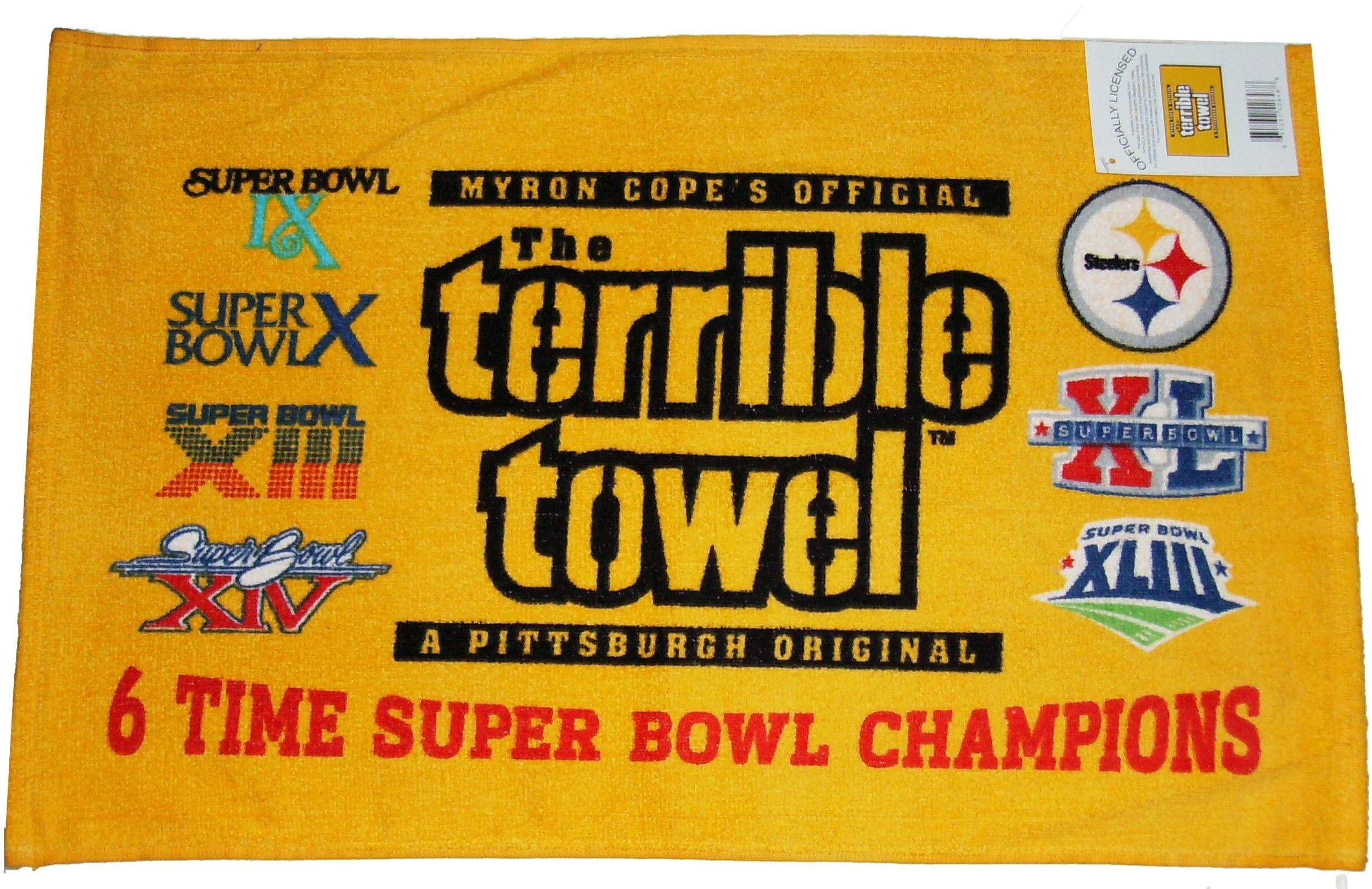 NFL Pittsburgh Steelers Terrible Towel 6x Champ 24" x 15" - Steelers Wholesale