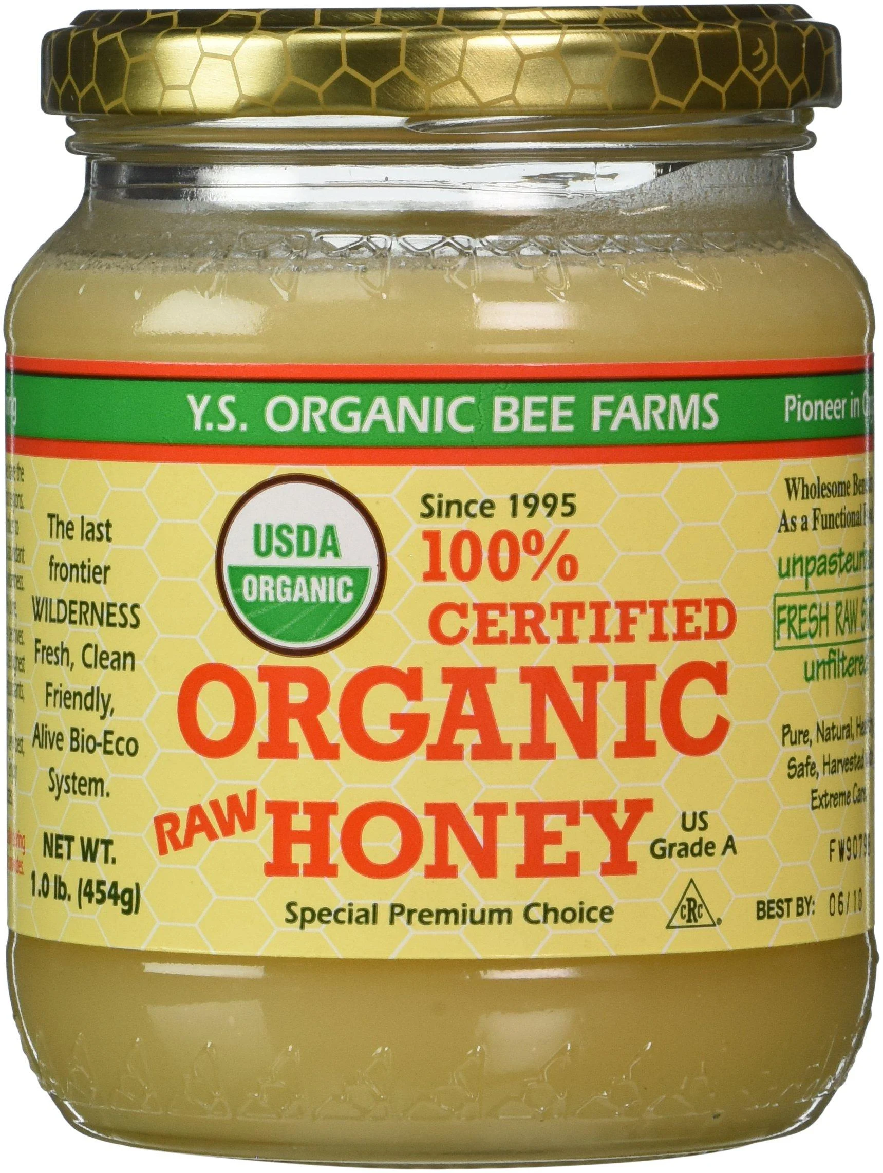 Y.S. Eco Bee Farms 100% Certified Organic Raw Honey 1.0 lb (454 g)