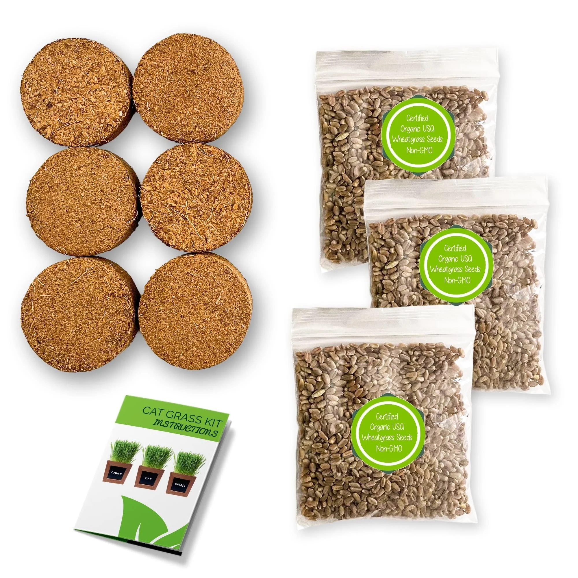 ZestiGreens Organic Cat Grass Refill Kit