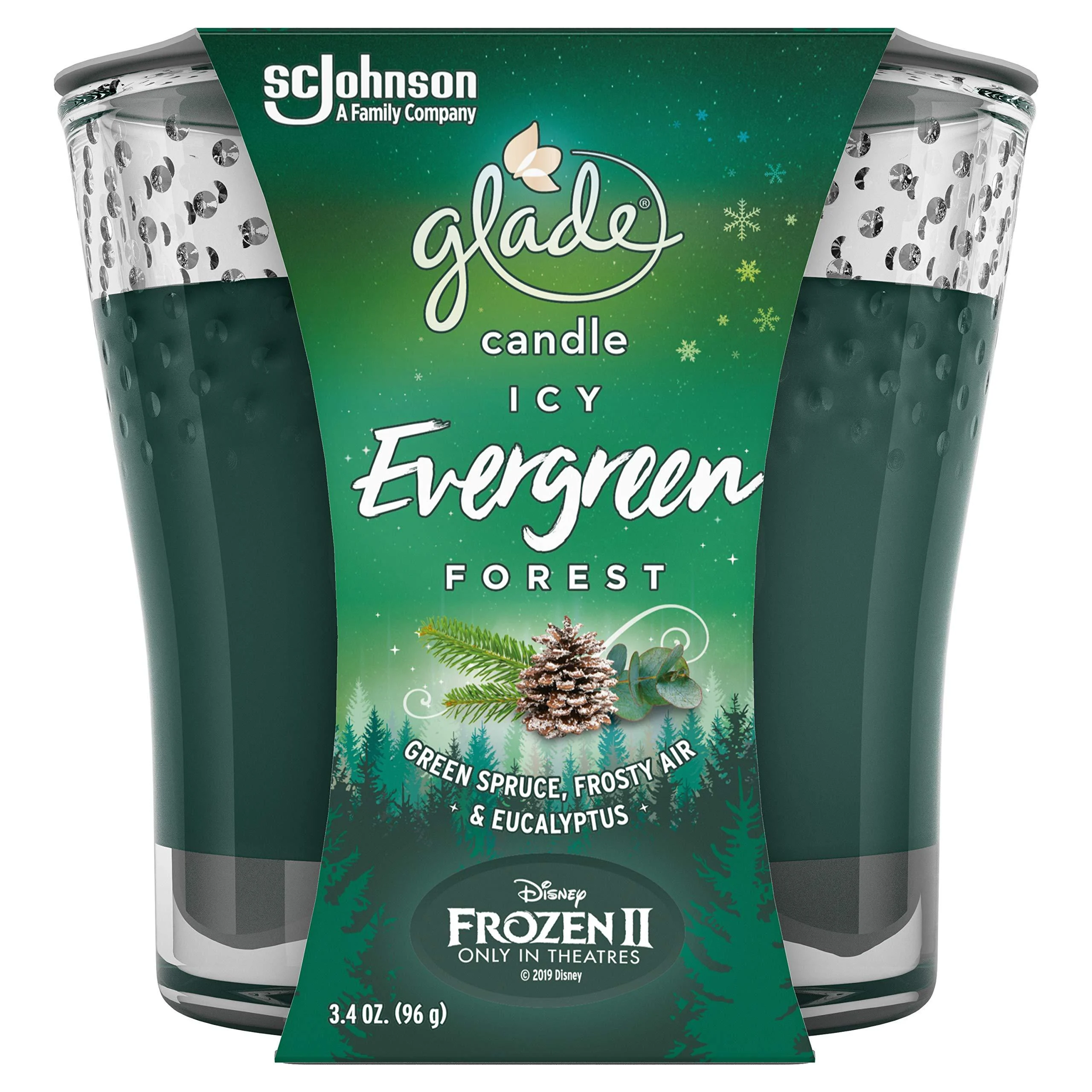 Glade Candle Jar Air Freshener Icy Evergreen Forest 3.4 Oz - SC Johnson