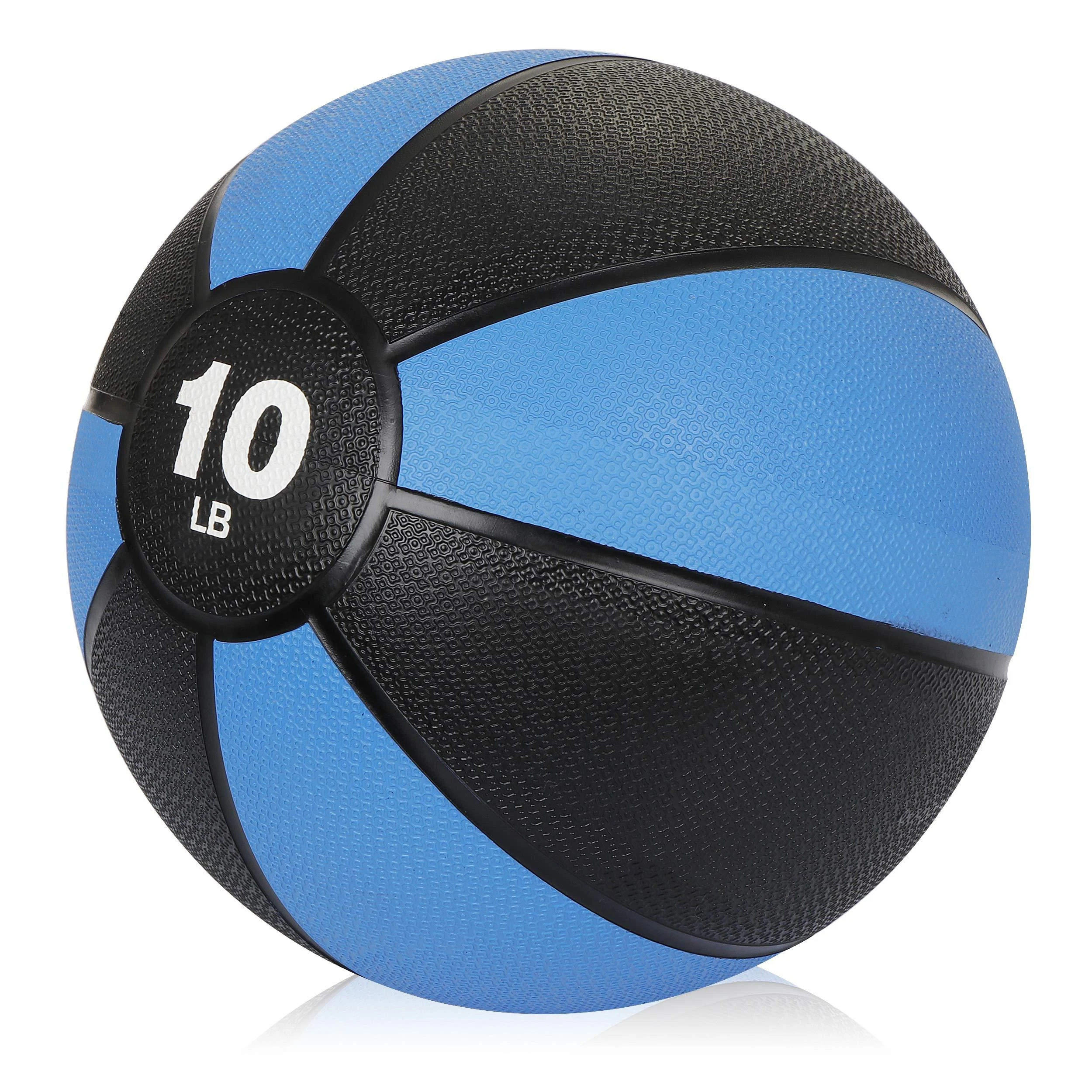 F2C 6lbs 8lbs 10lbs 12lbs Medicine Balls Workout Med Ball for Core Strength, Balance, Coordination Exercise Non-Slip Rubber Shell Textured Surface 10lbs blue