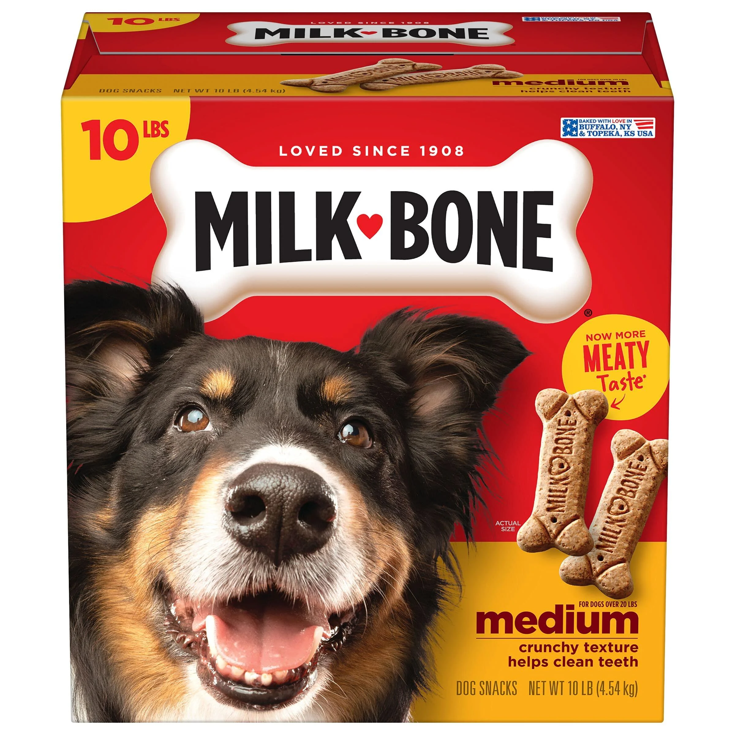 Milk-Bone Original Dog Treat Biscuits, Crunchy Texture Helps Clean Teeth Medium 10 Pound (Pack of 1)