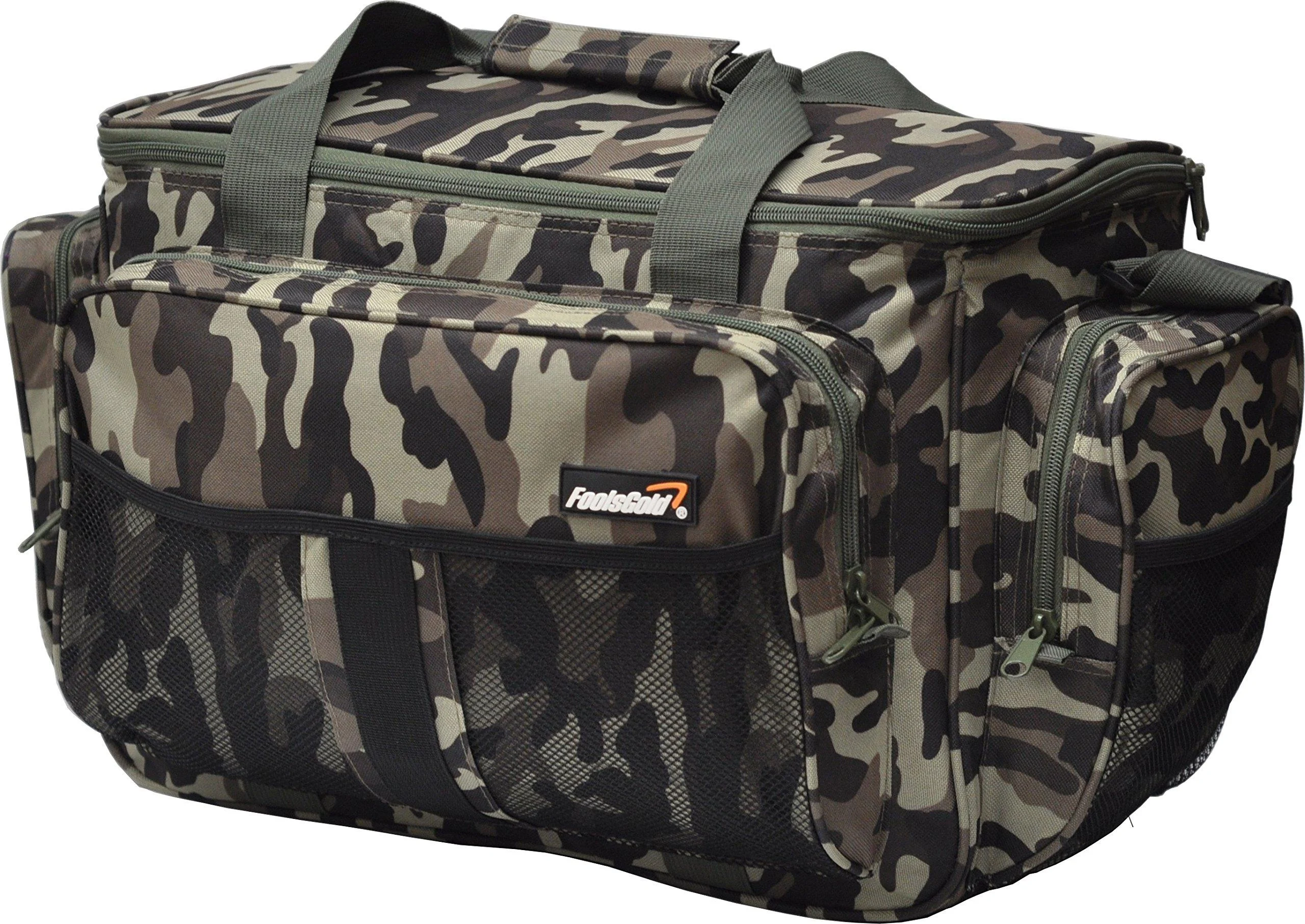 foolsGold Large Insulated Fishing Bag Carp Bag Camouflage