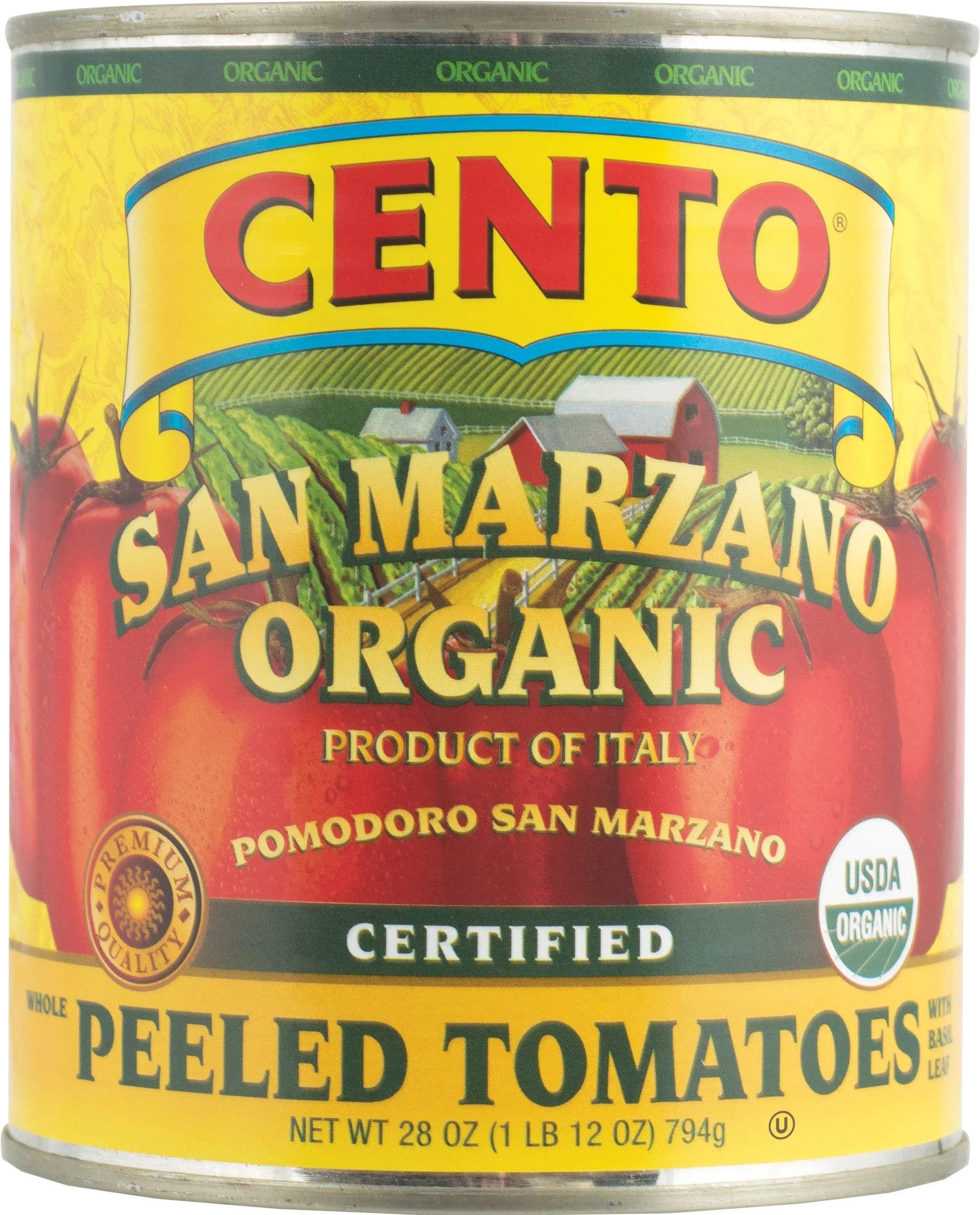 Cento San Marzano Organic Peeled Tomatoes 1.75 Pound (Pack of 6)