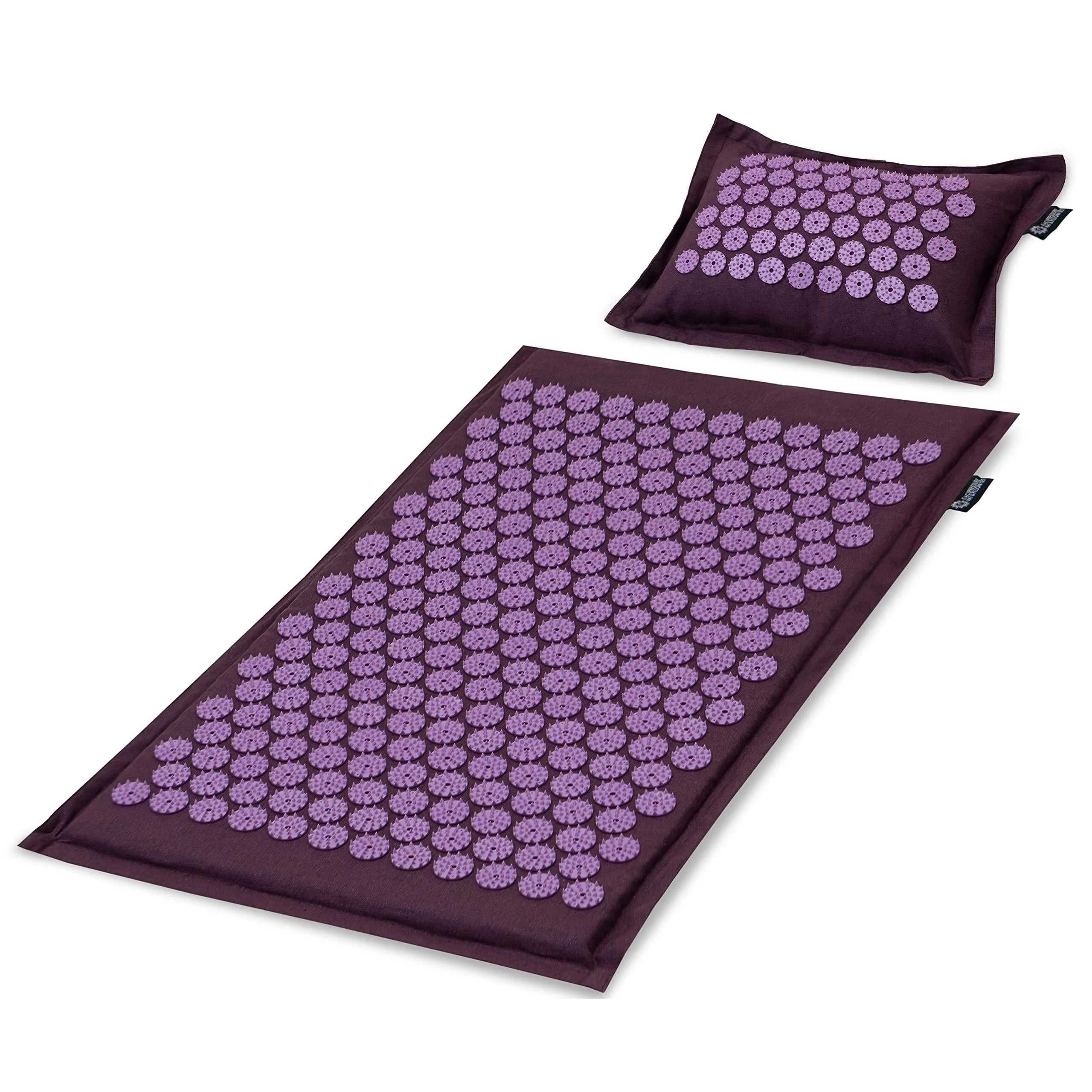 ProsourceFit Acupressure Mat and Pillow Set for Back/Neck Pain Relief and Muscle Relaxation Natural Royal Lilac - ?ProsourceFit