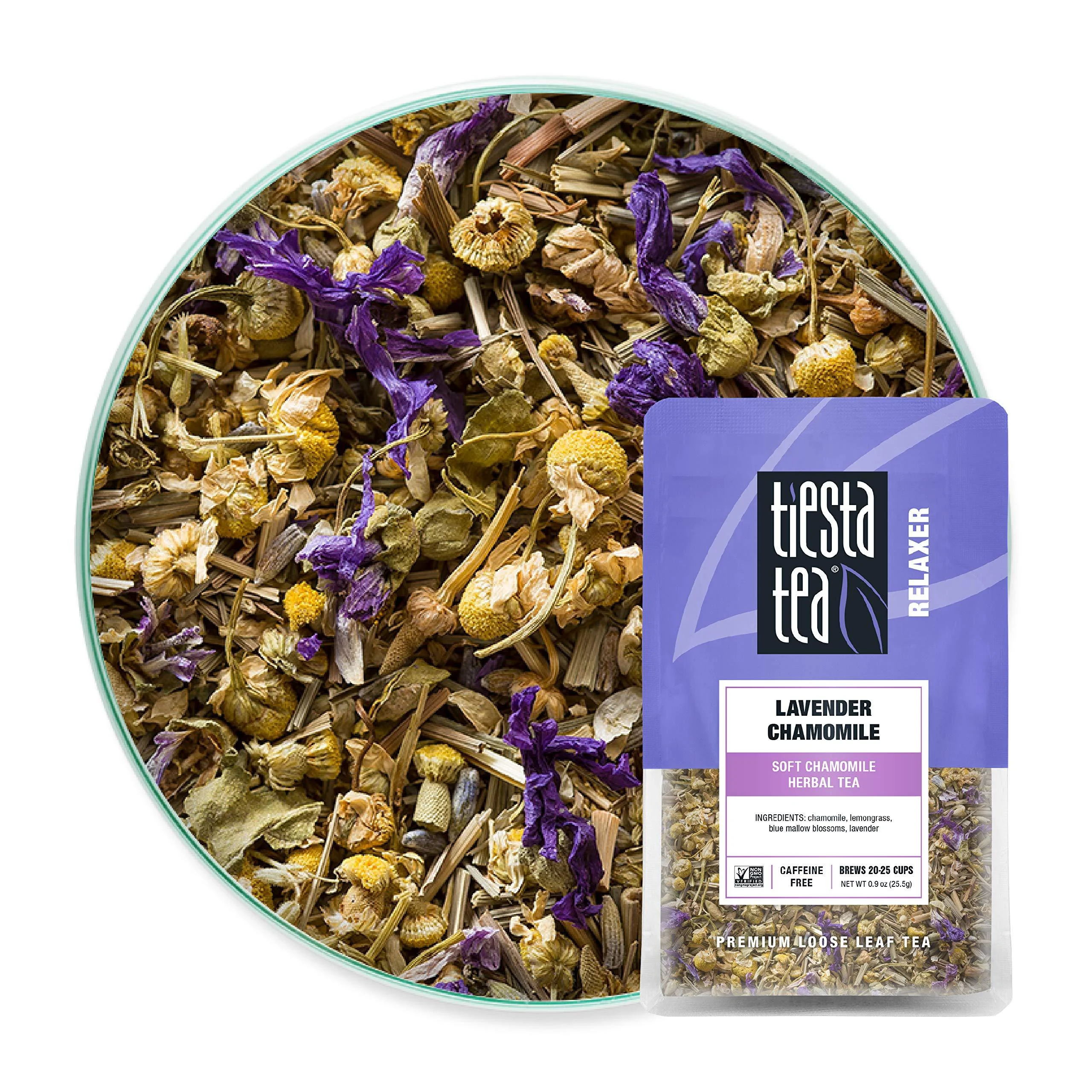 Tiesta Tea - Lavender Chamomile, Loose Leaf Soft Chamomile Herbal Tea, Non-Caffeinated, Hot & Iced Tea, 0.9 oz Pouch - 25 Cups, Natural, Stress Relief & Health Support, Herbal Tea Loose Leaf 0.9 Ounce (Pack of 1)