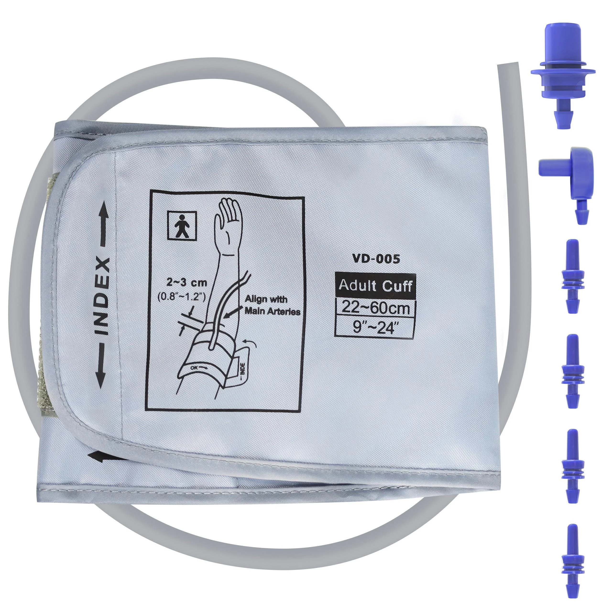XXL Blood Pressure Cuff Compatible with Omron 9 -24 (22-60CM) Extra Large BP Replacement Cuff for Big Arms - Includes 6 Connectors Extra extra Large