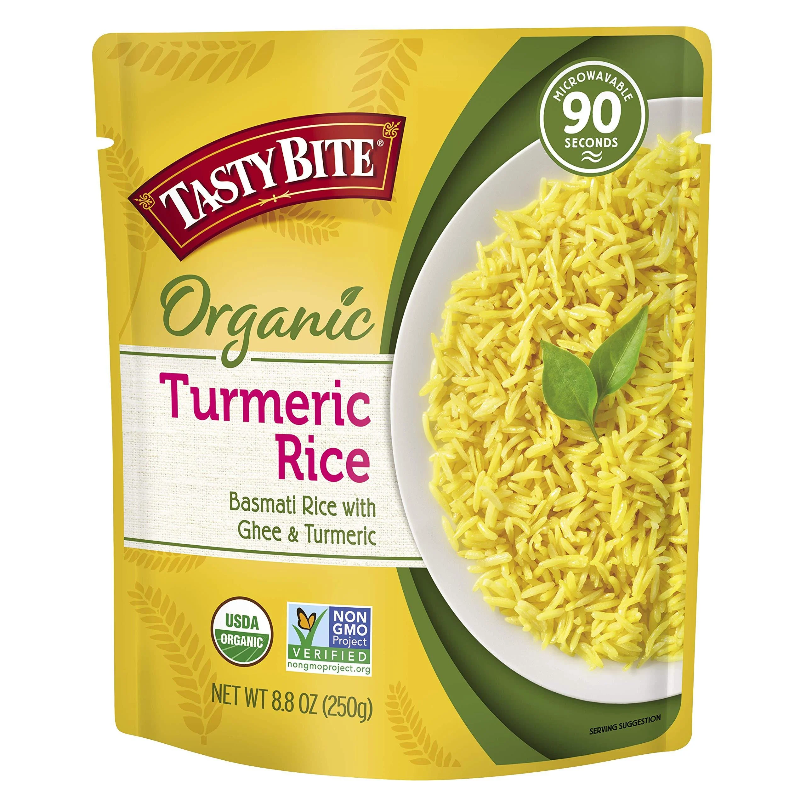 Tasty Bite Organic Turmeric Rice, Ready to Eat Microwaveable Cooked Rice, 8.8 Ounce (Pack of 6) Turmeric Rice 8.8 Ounce (Pack of 6)