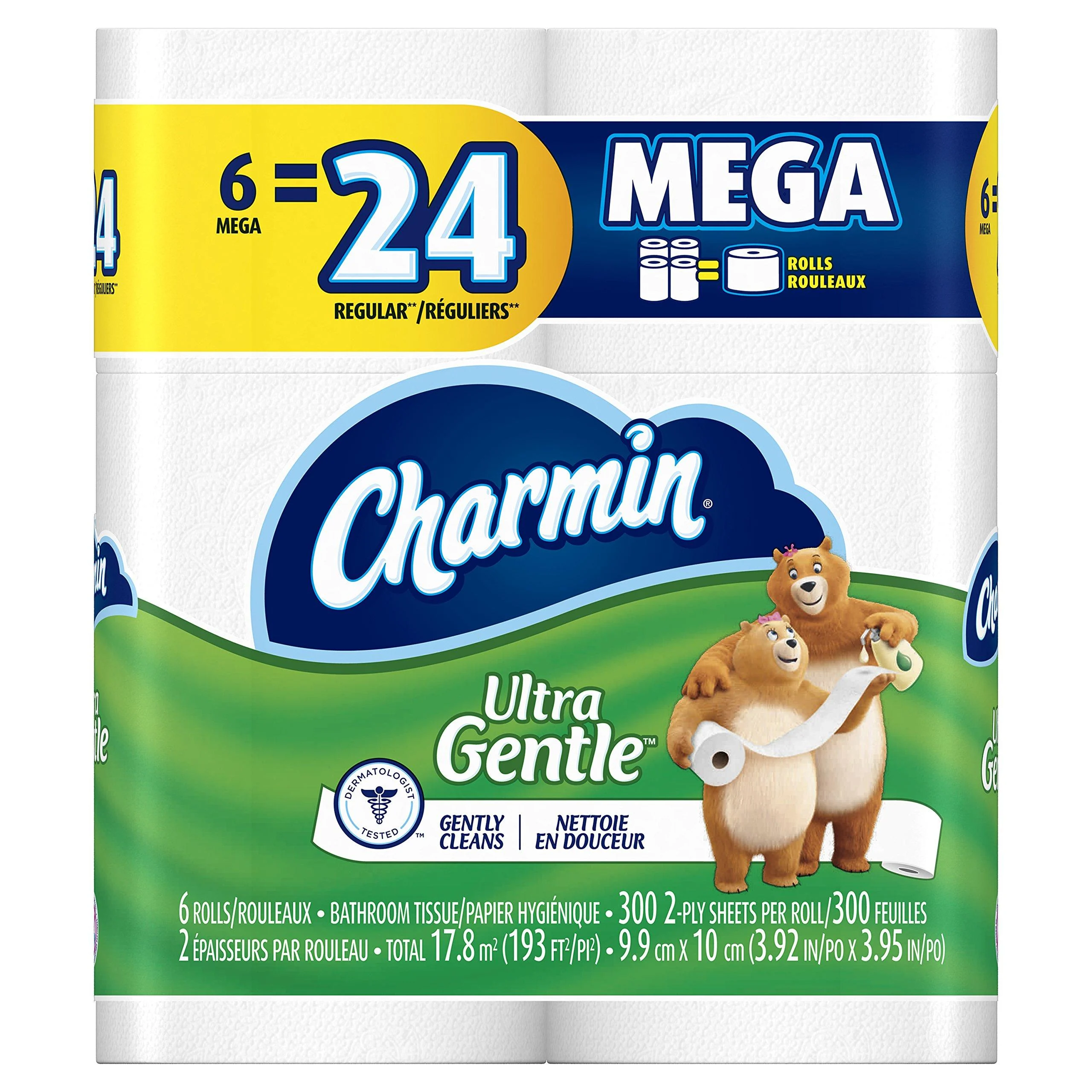 Charmin Ultra Gentle Toilet Paper, 3 Pack Of 6 Mega Rolls