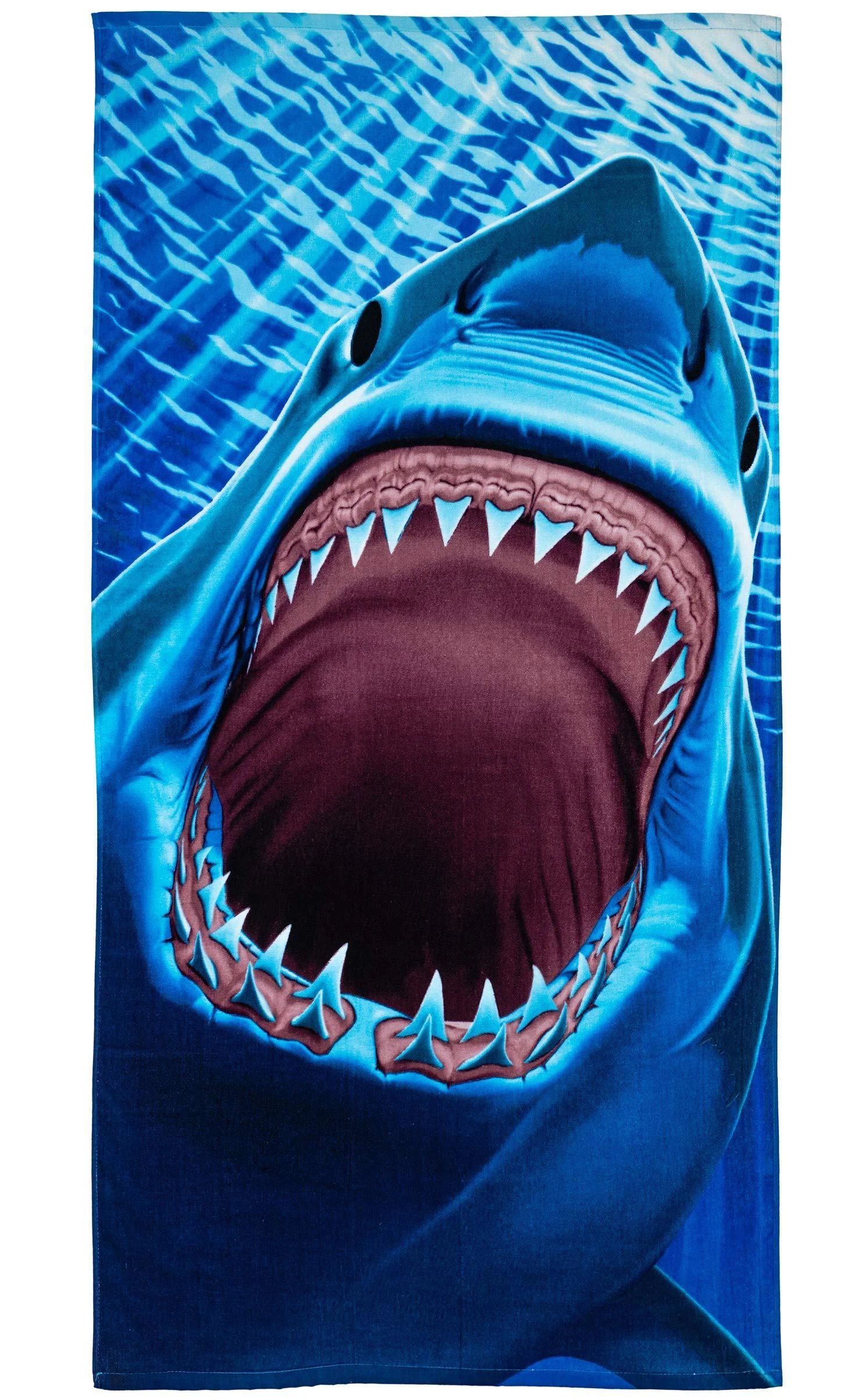 Dawhud Direct Great White Shark Beach Towel for Boys Shark Bath Towel Print 30" x 60" Pool Towel Super Soft Plush Cotton Shark Towel for Shark Lovers Beach Towels