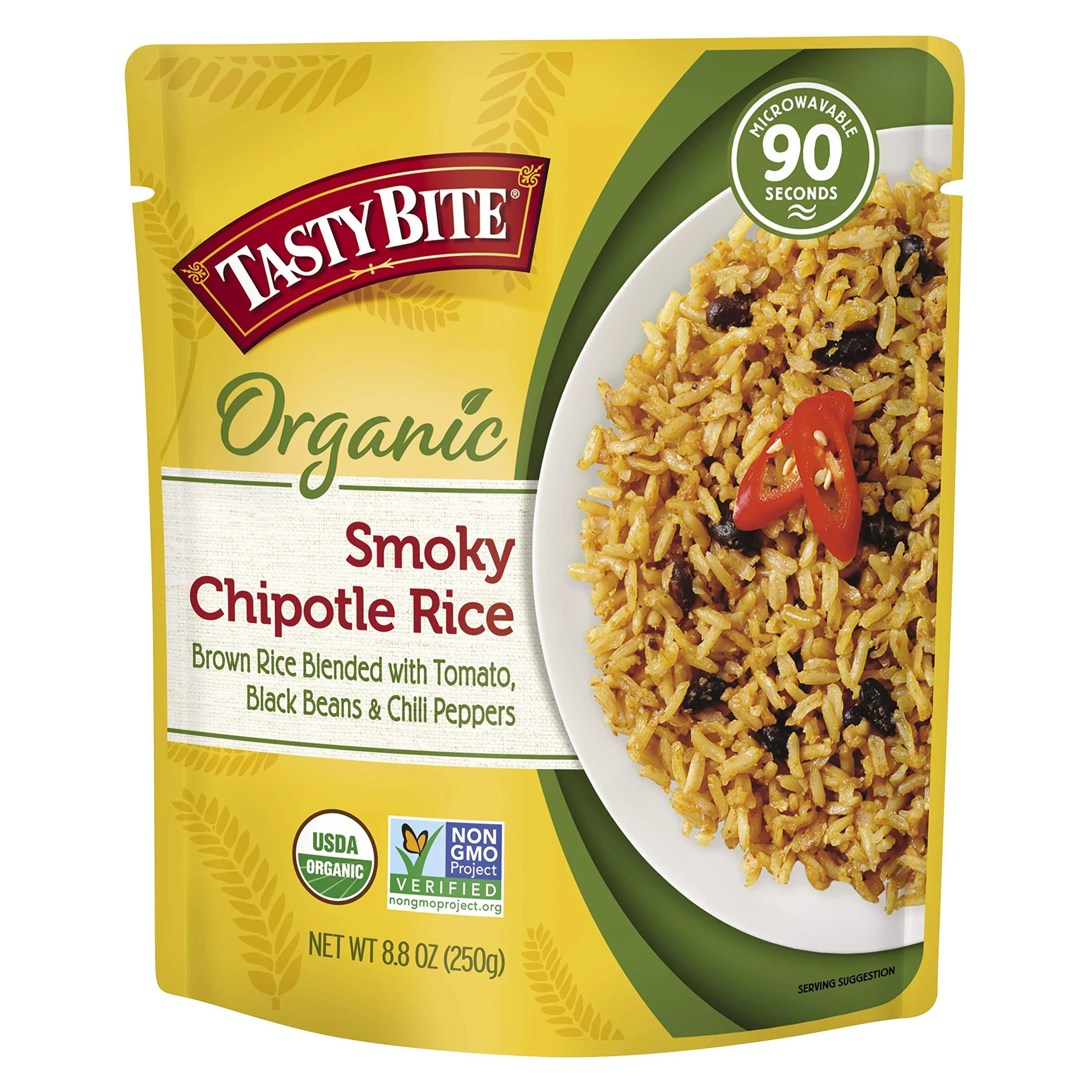 Tasty Bite Organic Smoky Chipotle Rice, Microwaveable Cooked Rice, 8.8 Ounce, (Pack of 1) Smoky Chipotle Rice 8.8 Ounce (Pack of 6)