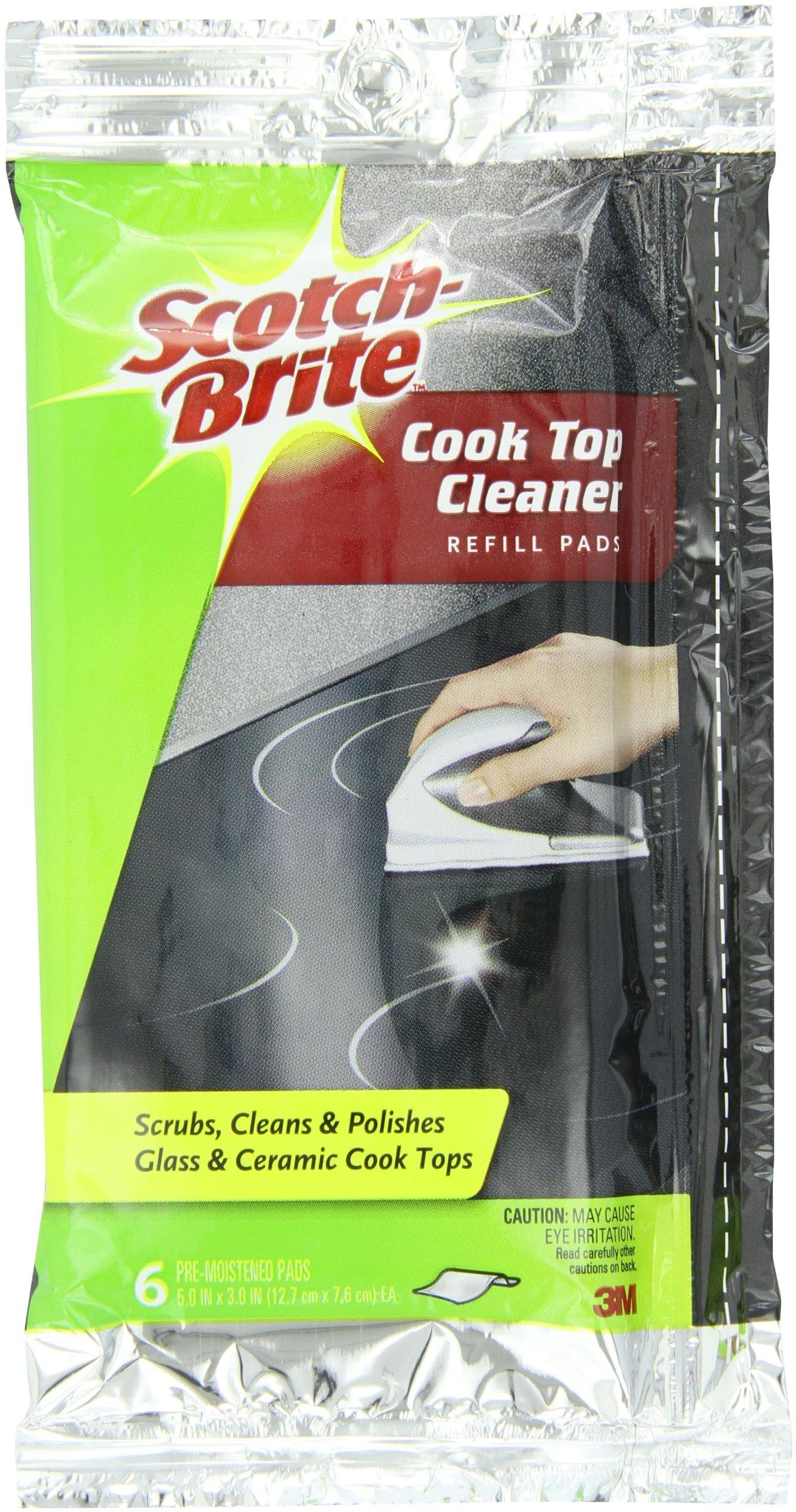 Scotch-Brite Cook Top Cleaner Refill (1 Package of 6 Pre-Moistened Cloths) 6 Count (Pack of 1)