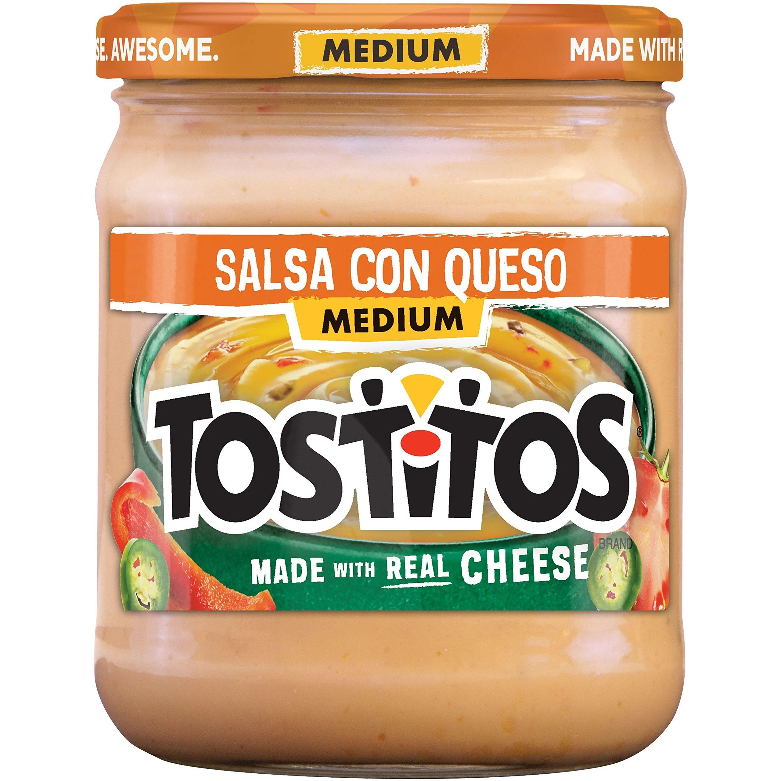 Tostitos Dips, Medium Con Queso Dip, 15 oz