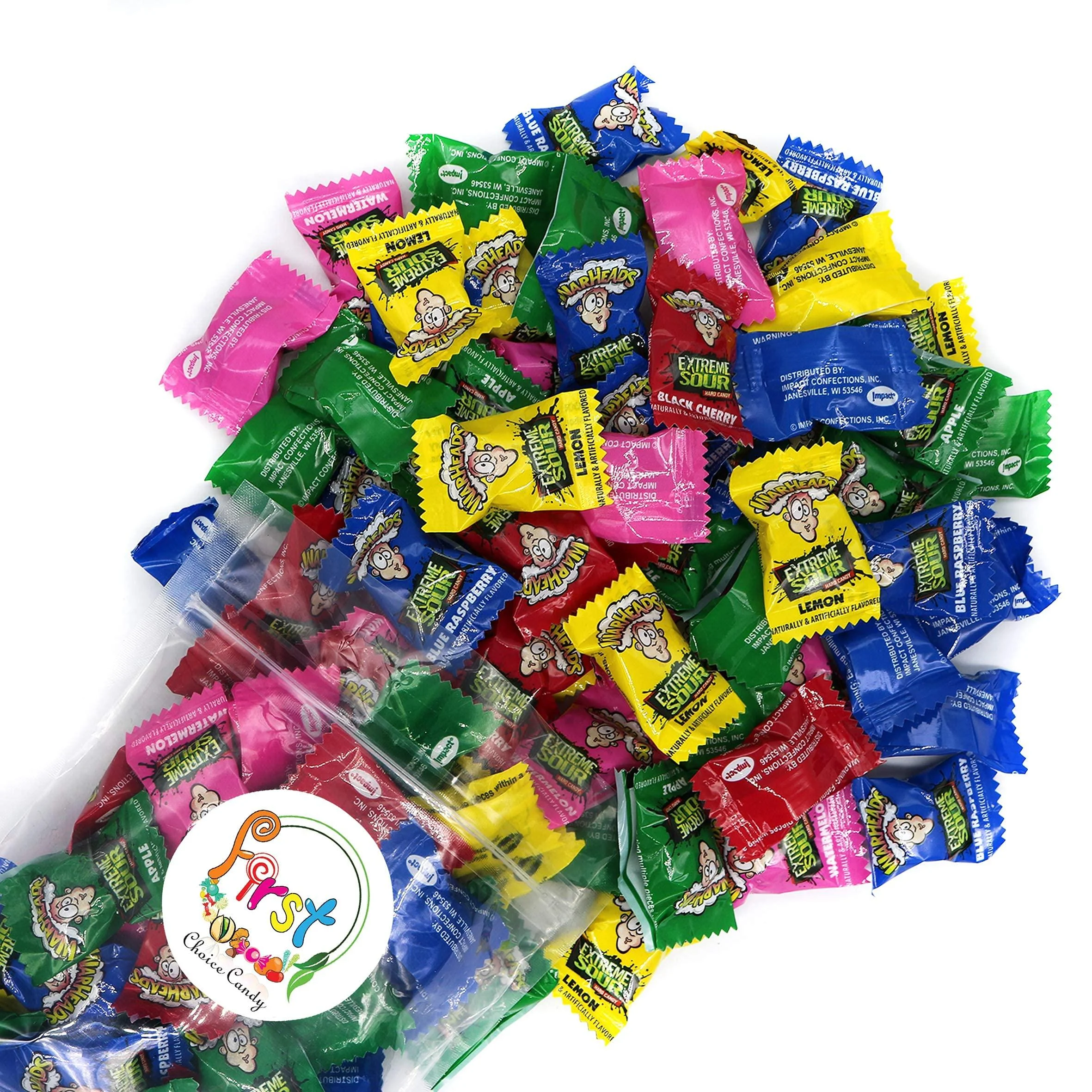 Warheads Extreme Sour Hard Candy Assorted Flavors (Regular Mix 2 Pound) Regular Mix 2 Pound (Pack of 1) - FirstChoiceCandy
