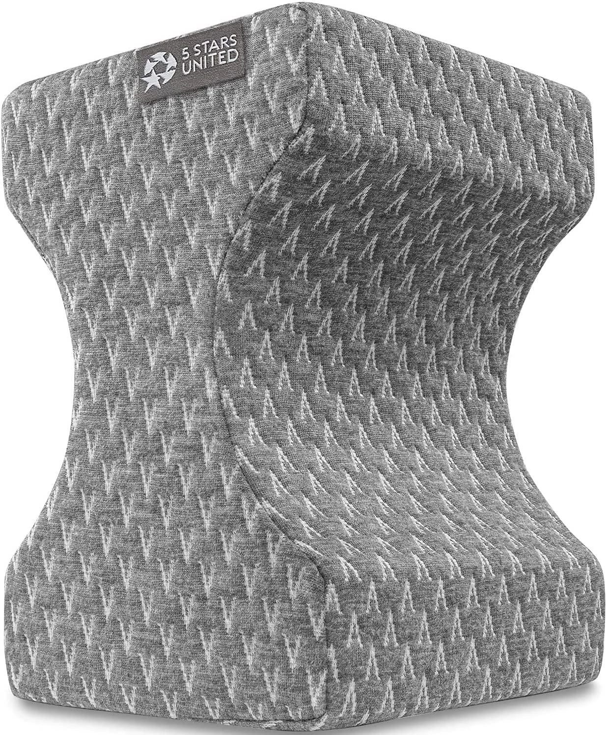 Knee Pillow for Side Sleepers - 100% Memory Foam Wedge Contour - Leg Pillows for Sleeping - Spacer Cushion for Spine Alignment, Back Pain, Pregnancy Support - Sciatica, Hip, Joint, - Grey