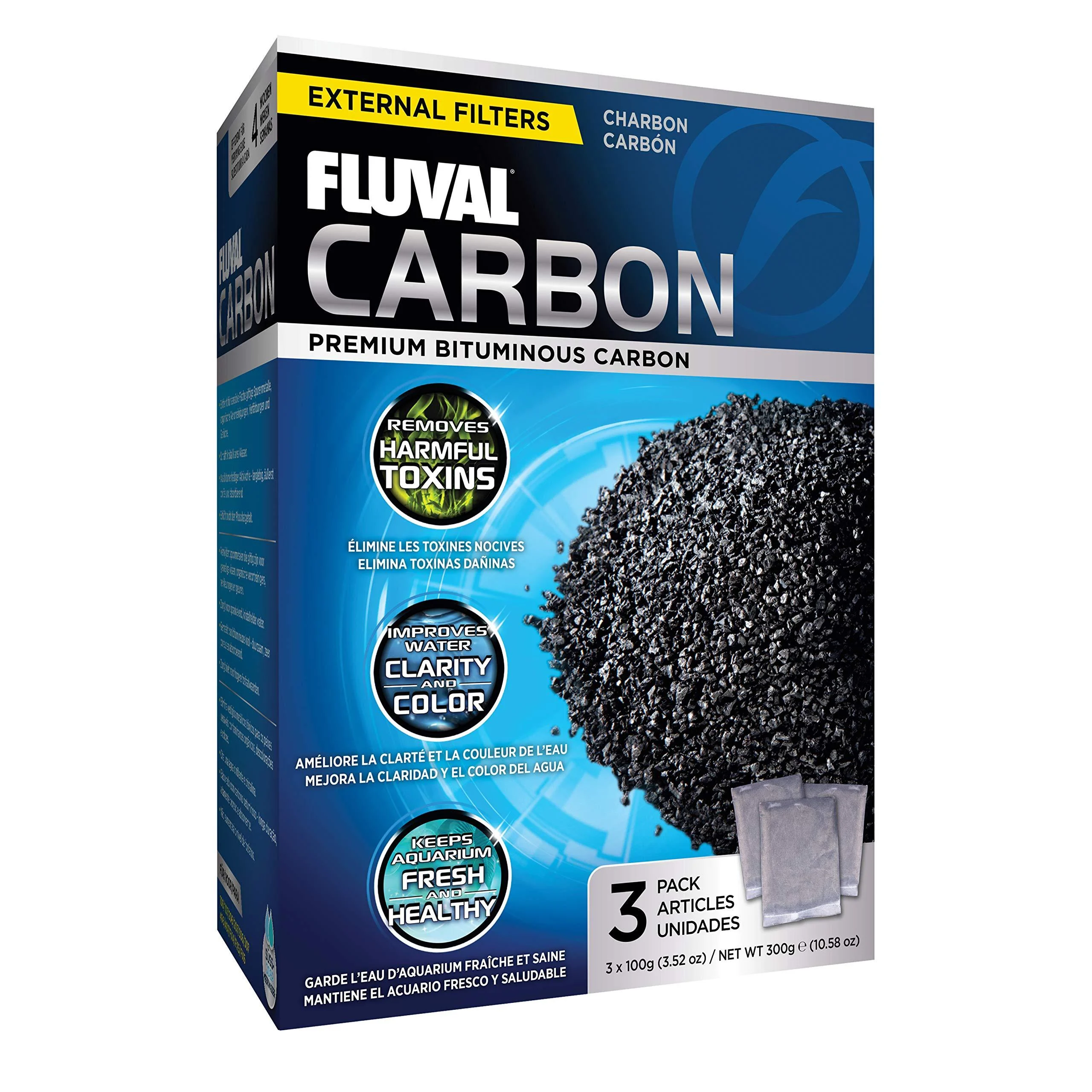 Fluval Carbon Filter Media for Aquariums 3.5 oz.