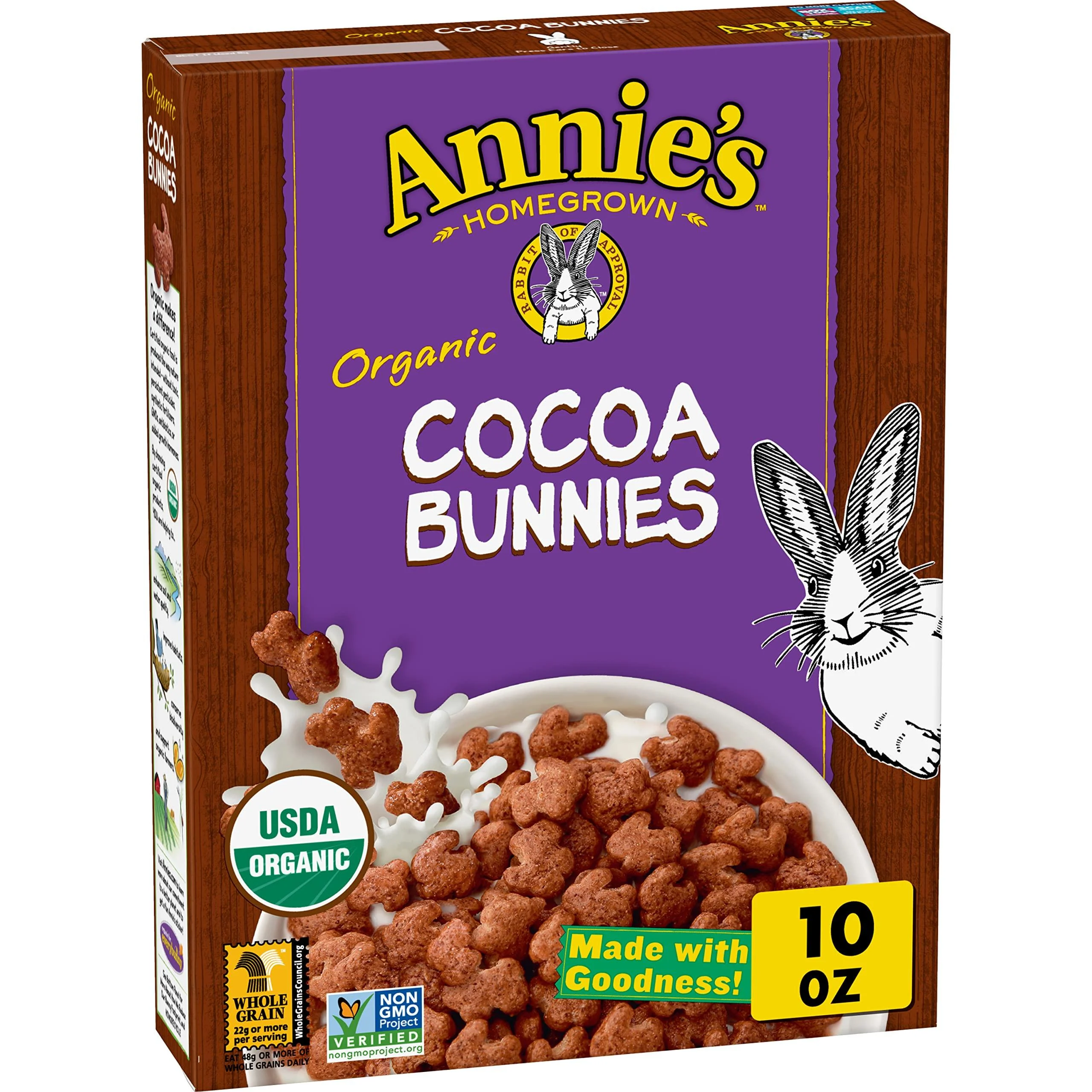 Annie's Organic Cocoa Bunnies Breakfast Cereal, 10 oz. Box - Annie's Homegrown