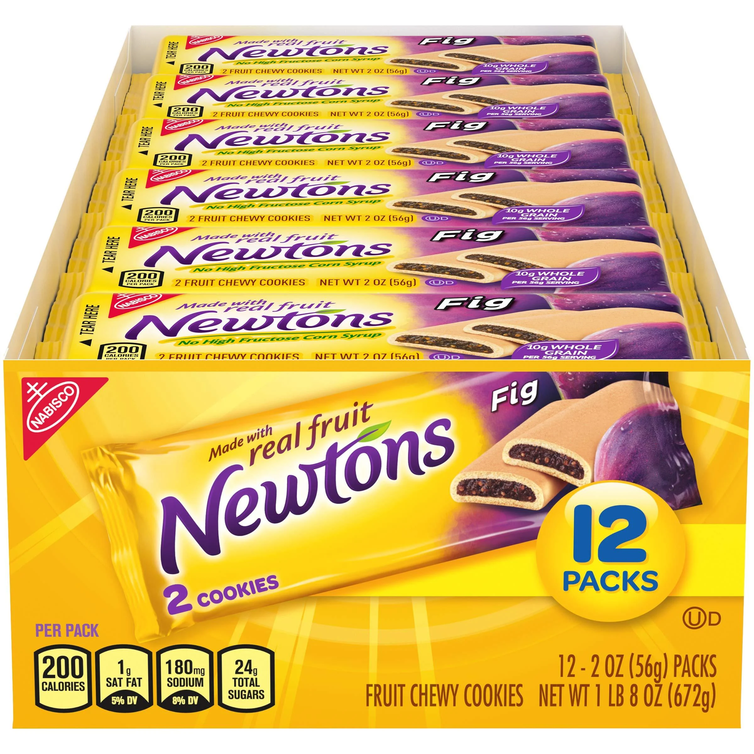 Newtons Soft & Fruit Chewy Cookies, (2 Cookies Per Pack) Fig, 24 Oz (Pack of 12 - Fig Newtons