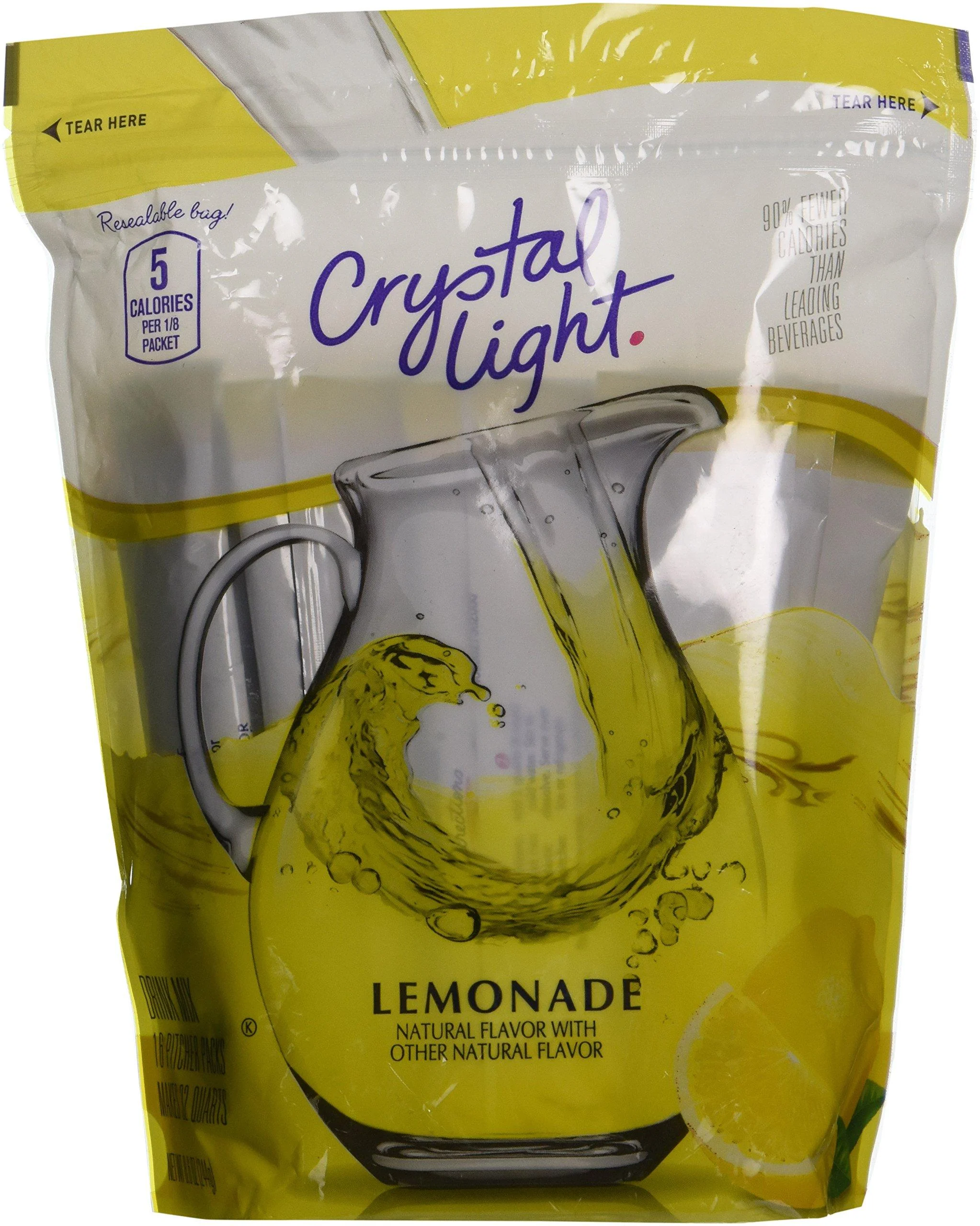 Crystal Light Lemonade 16 Pitcher Packs - 8.6 Ounce Lemonade 16 Count (Pack of 1)