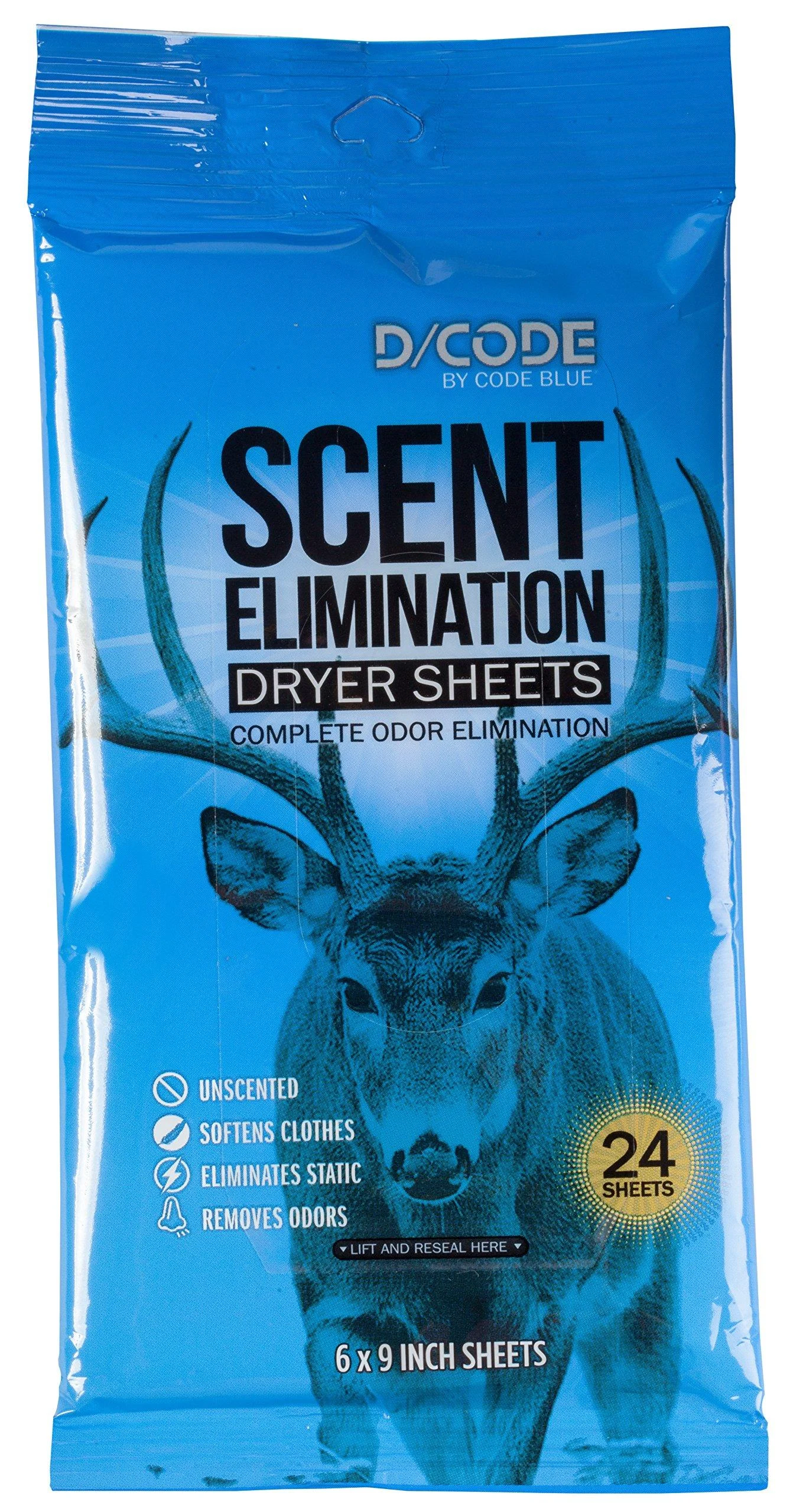 D/CODE by Code Blue Scent Elimination Dryer Sheets Unscented 24 Sheets