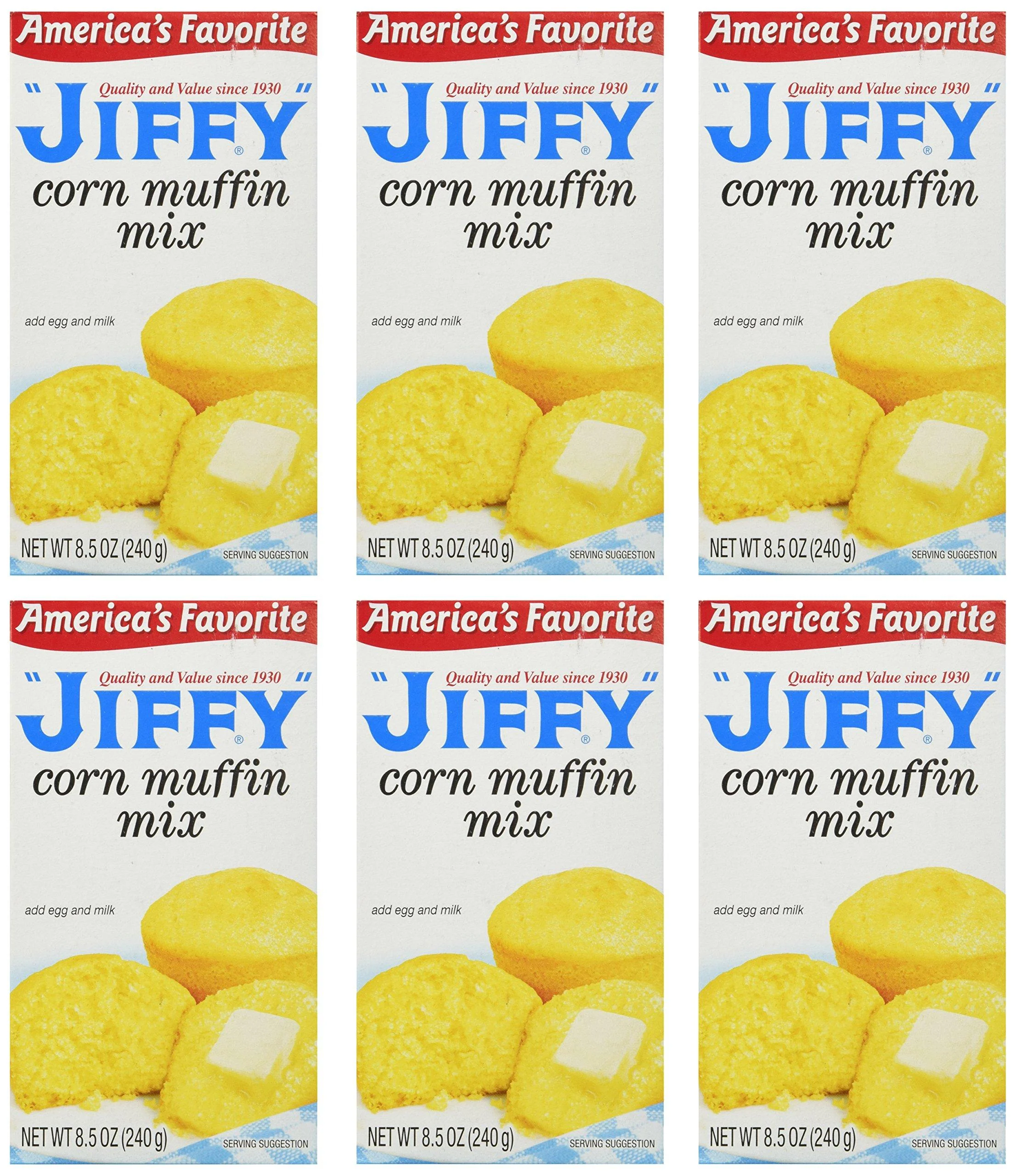 Jiffy Corn Muffin Mix, 8.5 oz, 6 pk Corn,Cornbread 8.5 Ounce (Pack of 6)