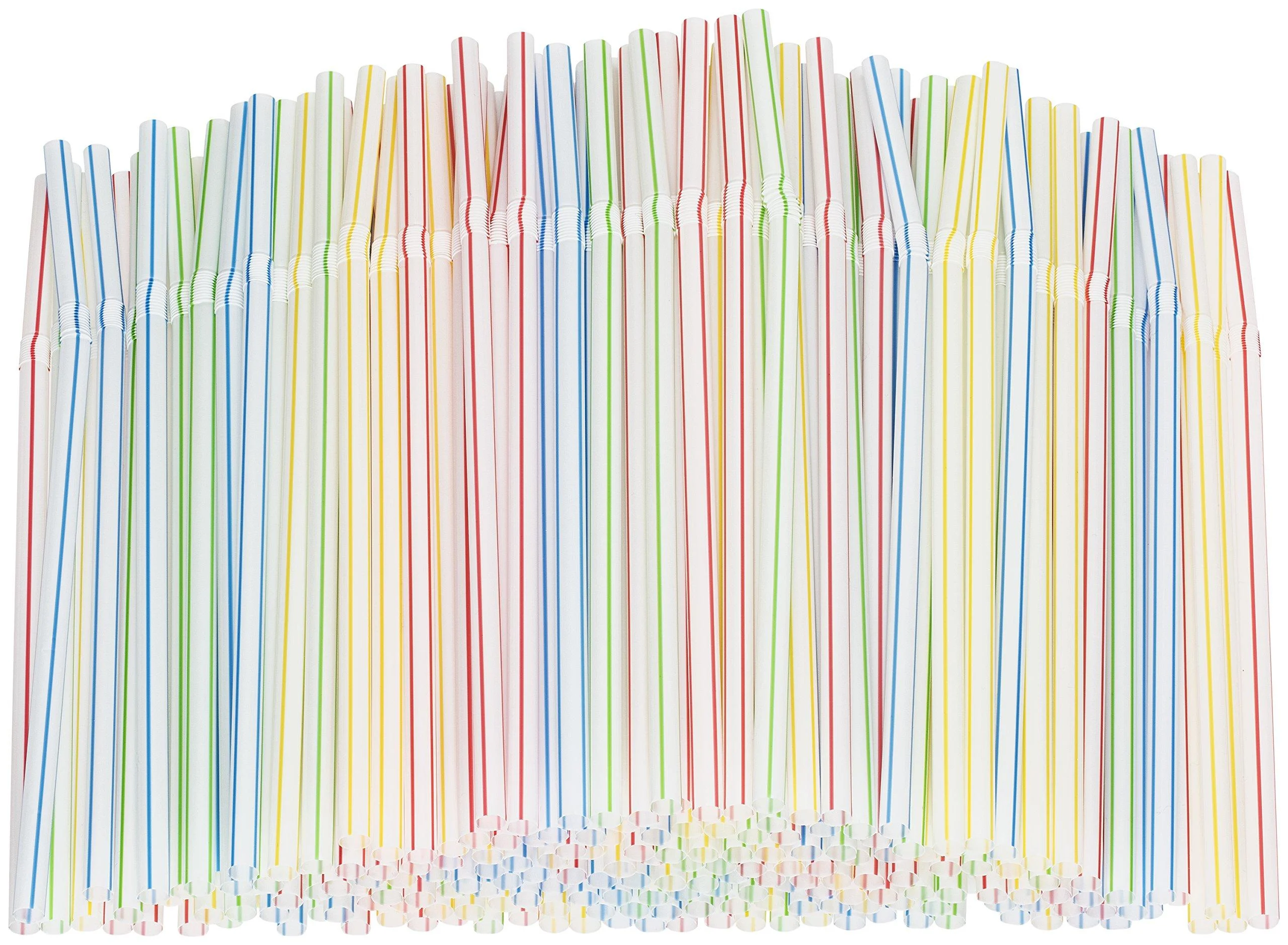 Flexible Plastic Straws Colored BPA-Free Disposable Bendy Straw 8" Long (200 Pack, Colorful) 200 Count (Pack of 1) Colorful
