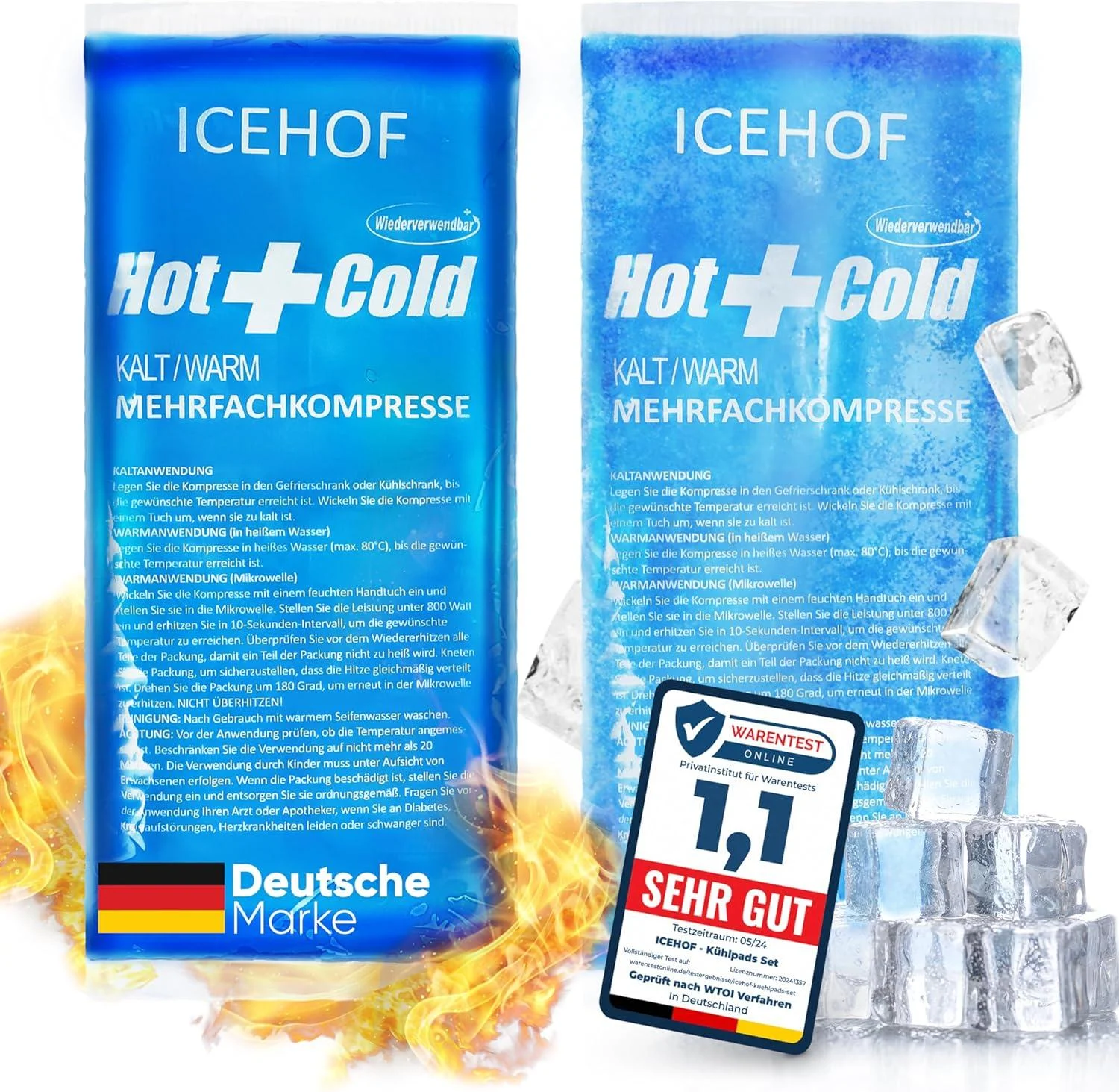 CEHOF Cooling Pads Modern Soft Gel Long Cooling Time Frozen Malleable - Pack Of 2