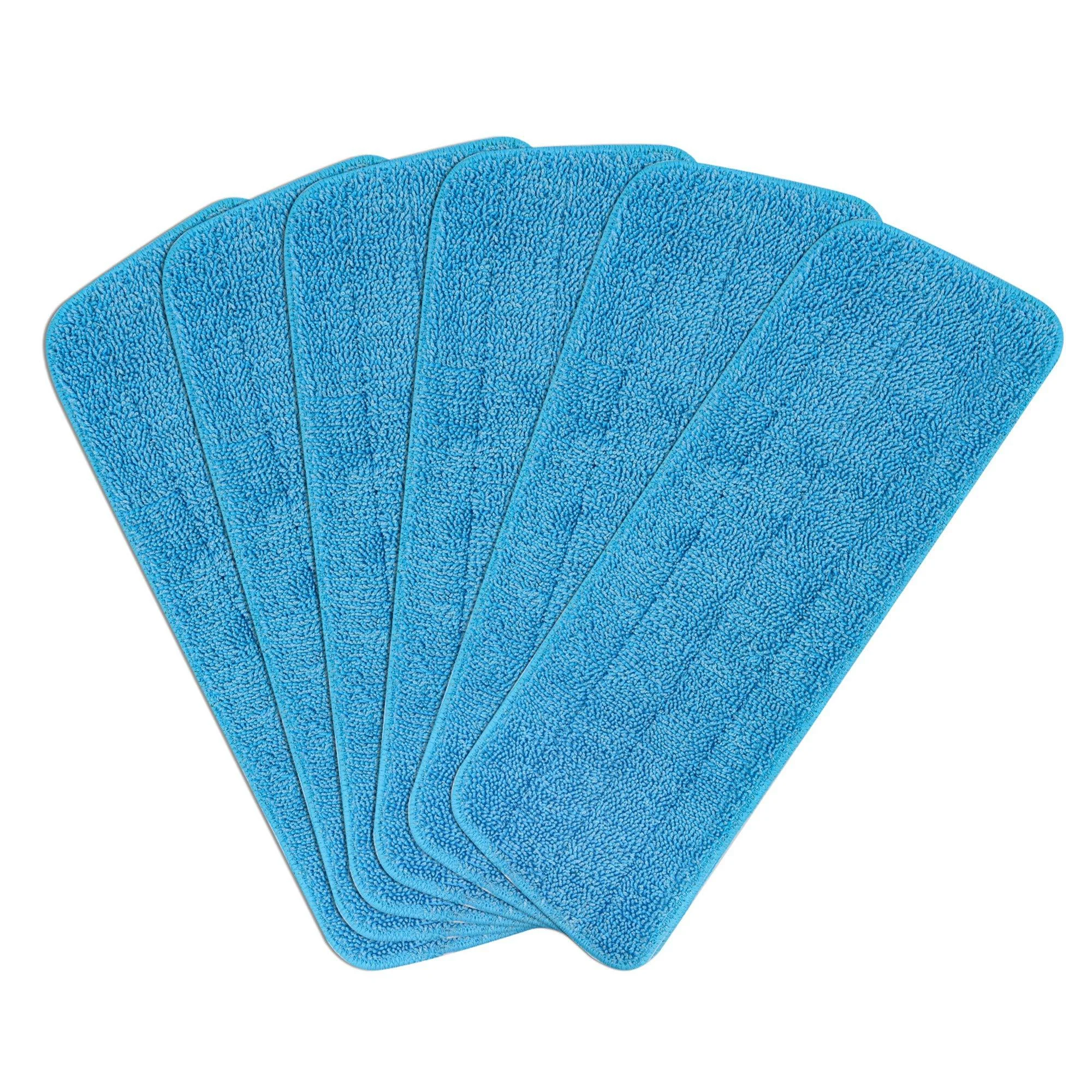6pcs Microfiber Spray Mop Replacement Heads for Wet/Dry Mops Flat Replacement Heads for Floor Cleaning and Scrubbing Microfiber Pros Reusable Mop Pads Compatible with Bona Floor Care System - Mooerca